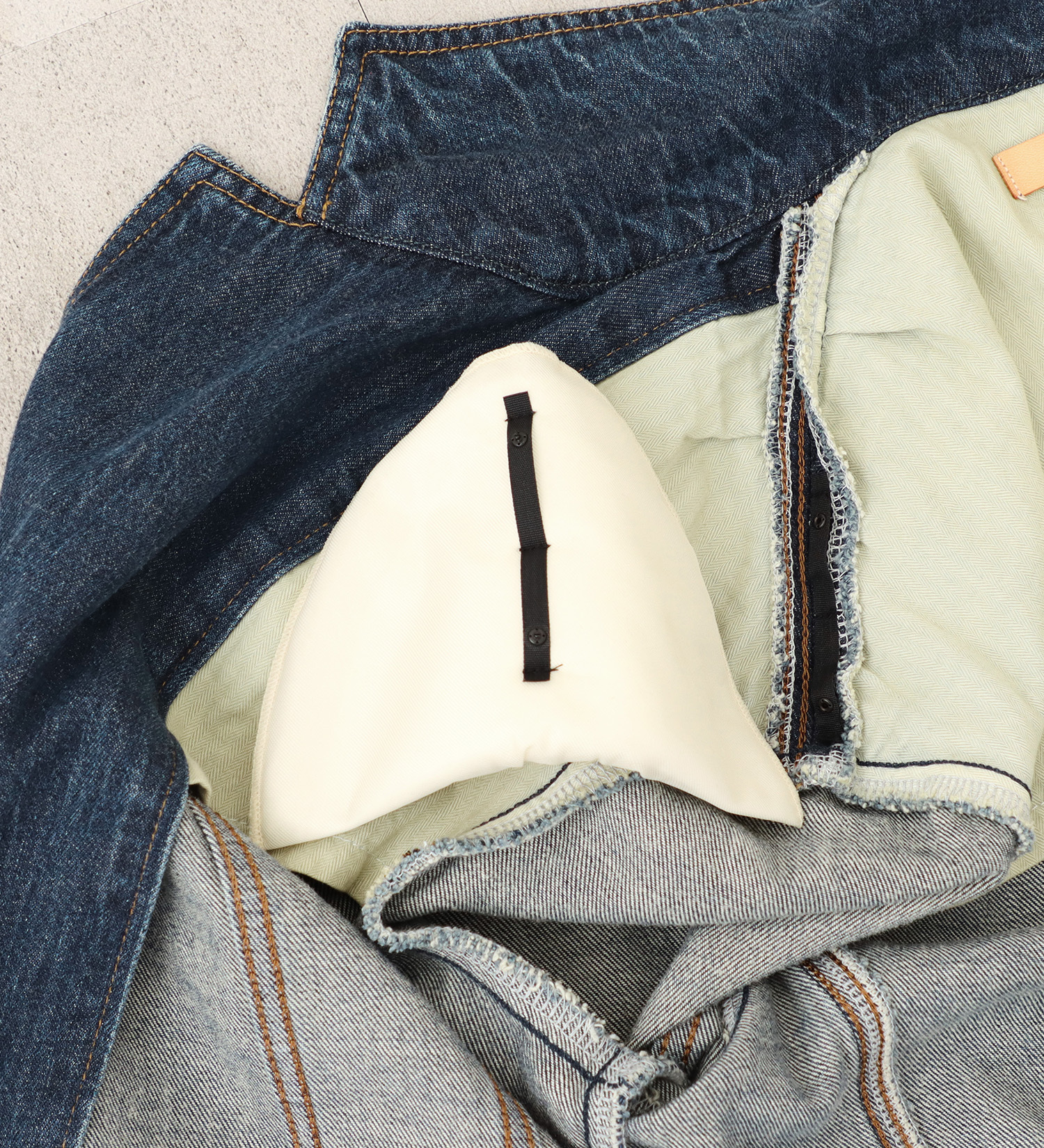 SOMETHING(サムシング)の【予約】atelier SOMETHING drape TAYLORED JACKET/ドレープテーラードデニムジャケット|ジャケット/アウター/テーラードジャケット/レディース|中色ブルー