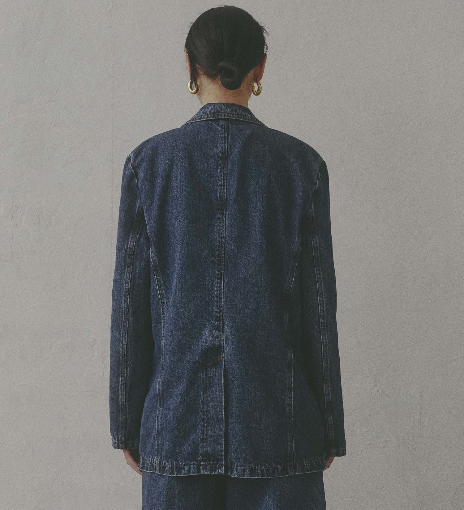SOMETHING(サムシング)の【予約】atelier SOMETHING DENIM BLAZER/アトリエサムシングデニムブレザー|ジャケット/アウター/テーラードジャケット/レディース|中色ブルー
