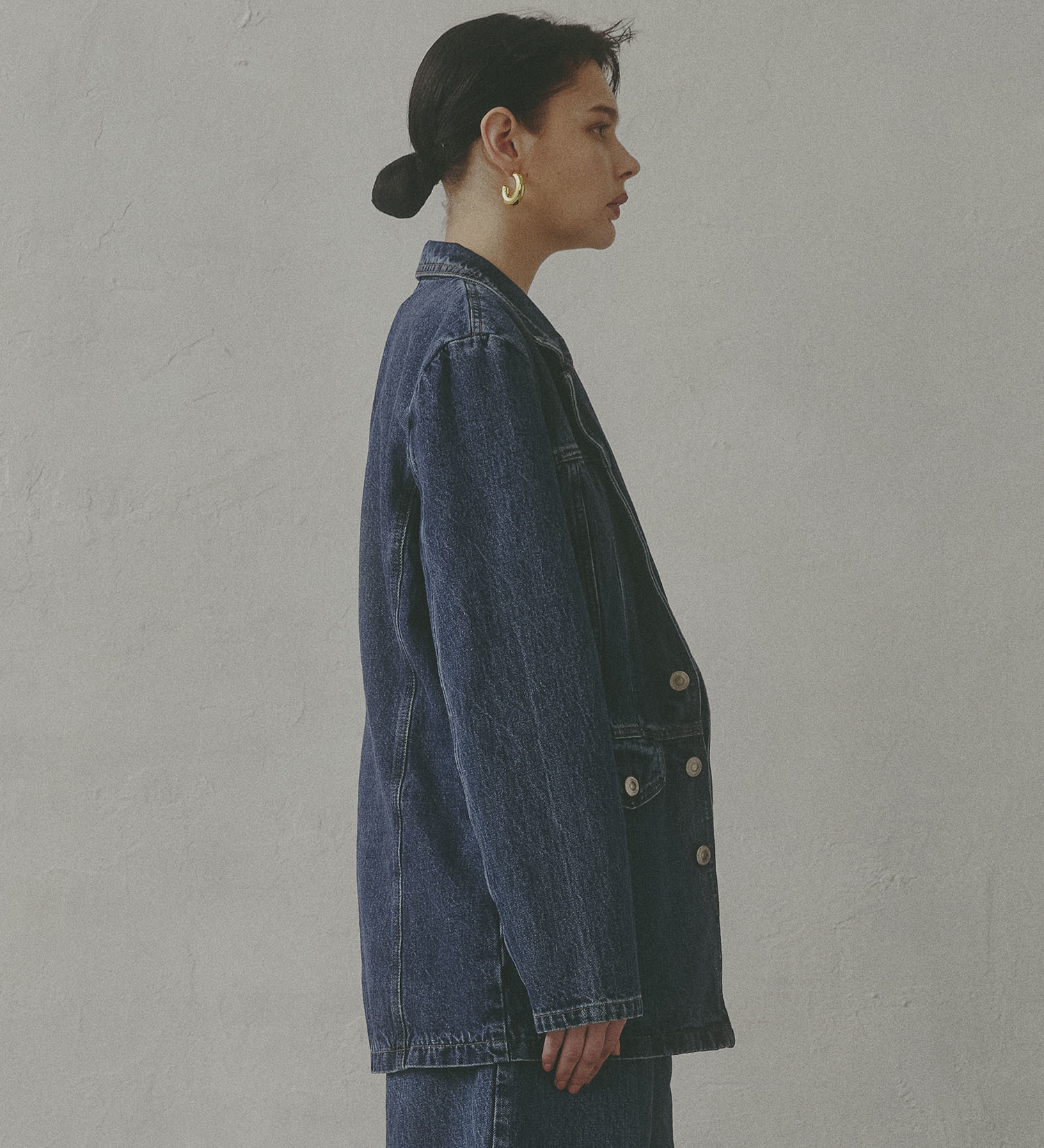 SOMETHING(サムシング)の【予約】atelier SOMETHING DENIM BLAZER/アトリエサムシングデニムブレザー|ジャケット/アウター/テーラードジャケット/レディース|中色ブルー