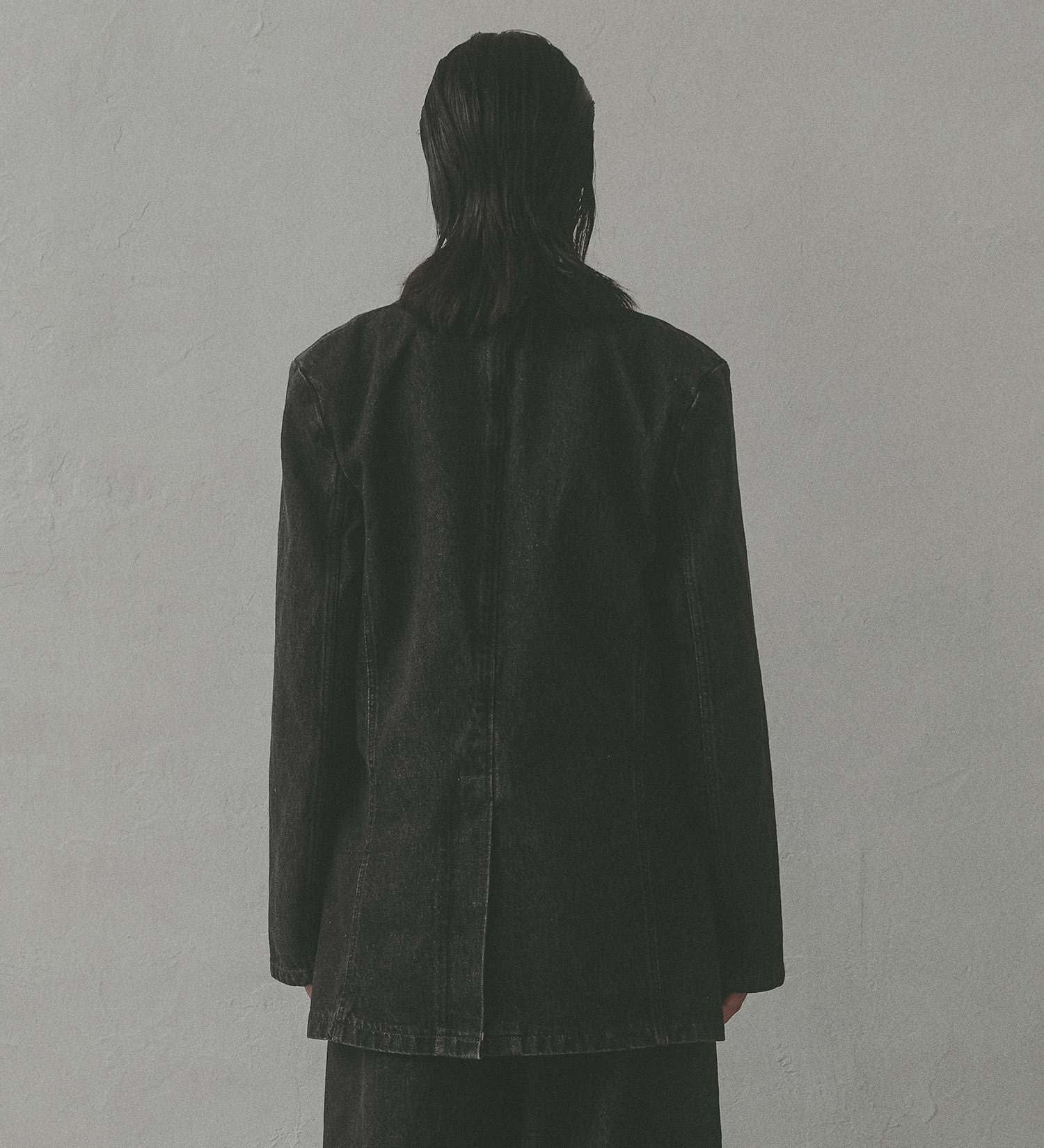 SOMETHING(サムシング)の【予約】atelier SOMETHING DENIM BLAZER/アトリエサムシングデニムブレザー|ジャケット/アウター/テーラードジャケット/レディース|ブラックデニム