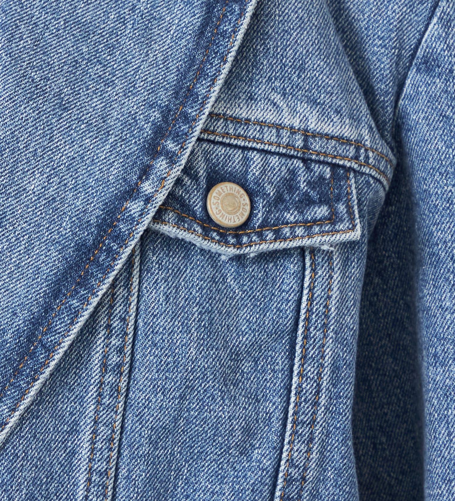 SOMETHING(サムシング)の【GISELe 10月号掲載】atelier SOMETHING DENIM BLAZER/アトリエサムシングデニムブレザー|ジャケット/アウター/テーラードジャケット/レディース|淡色ブルー