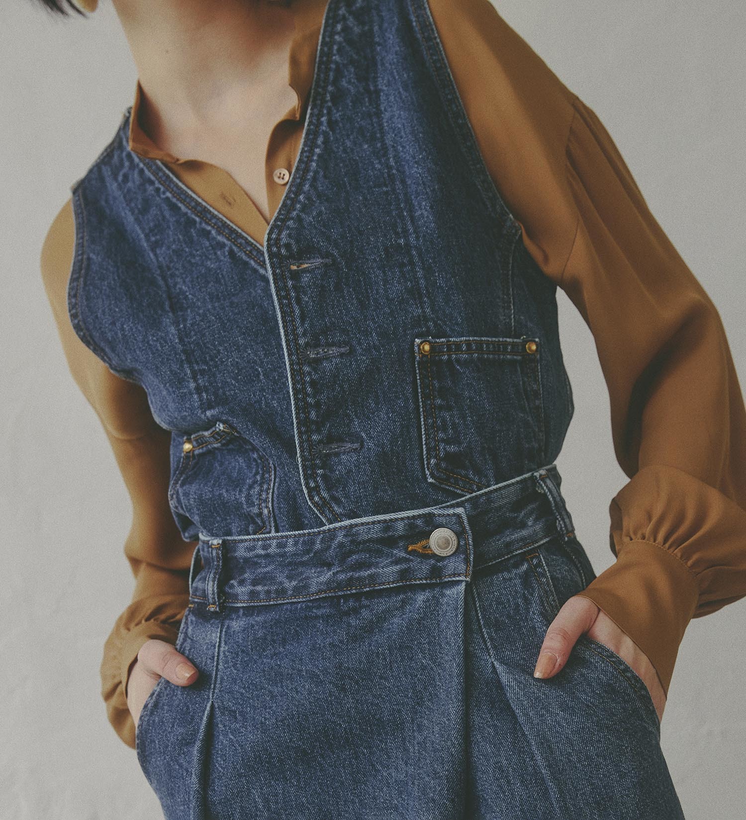 SOMETHING(サムシング)の【予約】atelier SOMETHING 3PIECE VEST/アトリエサムシング3ピースベスト|トップス/その他トップス/レディース|中色ブルー