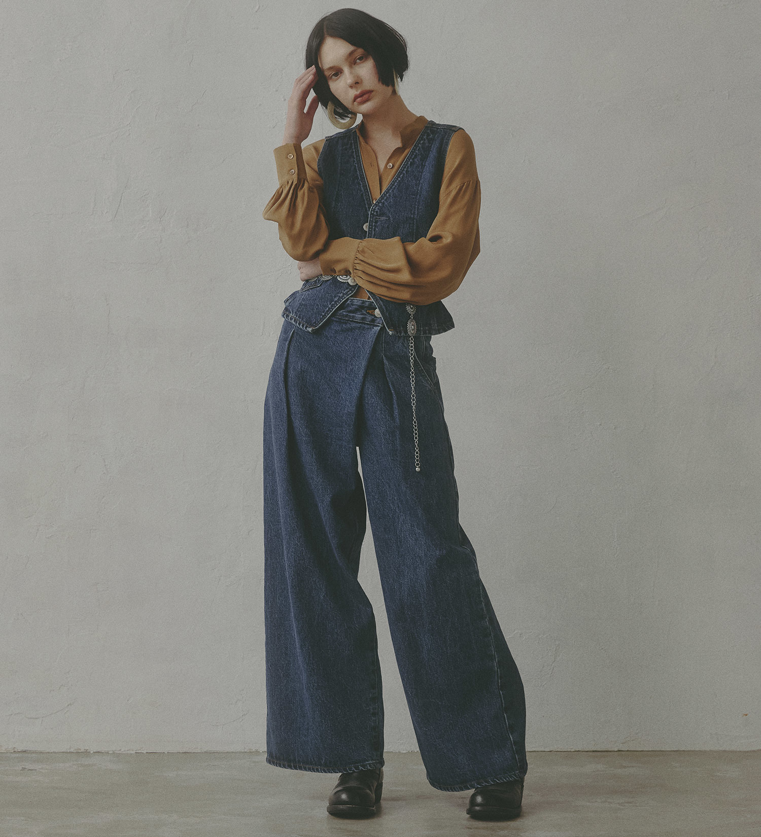 SOMETHING(サムシング)の【予約】atelier SOMETHING 3PIECE VEST/アトリエサムシング3ピースベスト|トップス/その他トップス/レディース|中色ブルー