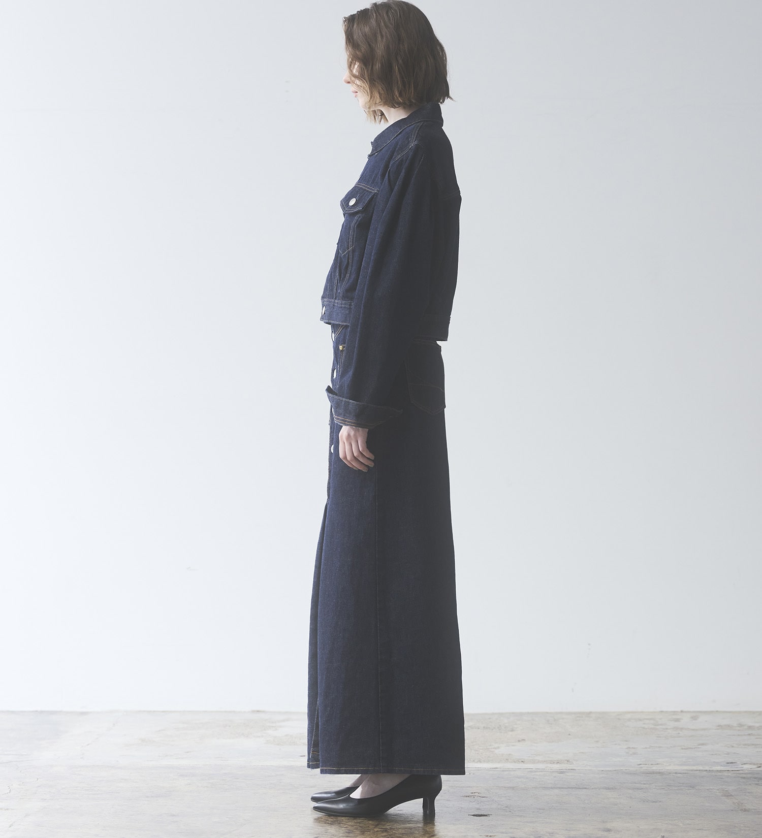 SOMETHING(サムシング)のatelier SOMETHING POWER SHOULDER DENIM JACKET/パワーショルダーデニムジャケット|ジャケット/アウター/デニムジャケット/レディース|インディゴブルー