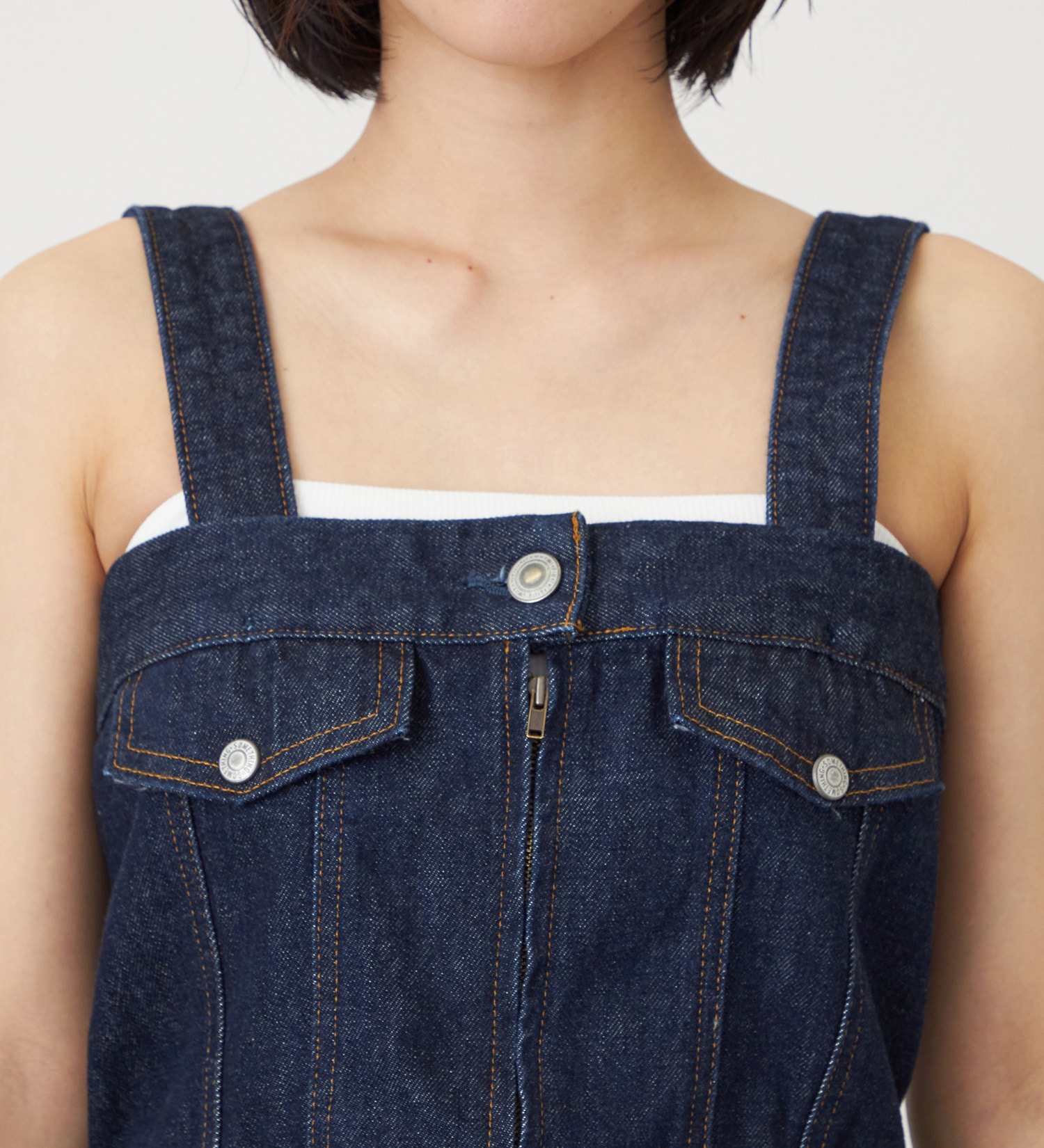 SOMETHING(サムシング)のatelier SOMETHING　WAIST GATHER BUSTIER/ウエストギャザービスチェ|トップス/キャミソール/レディース|インディゴブルー