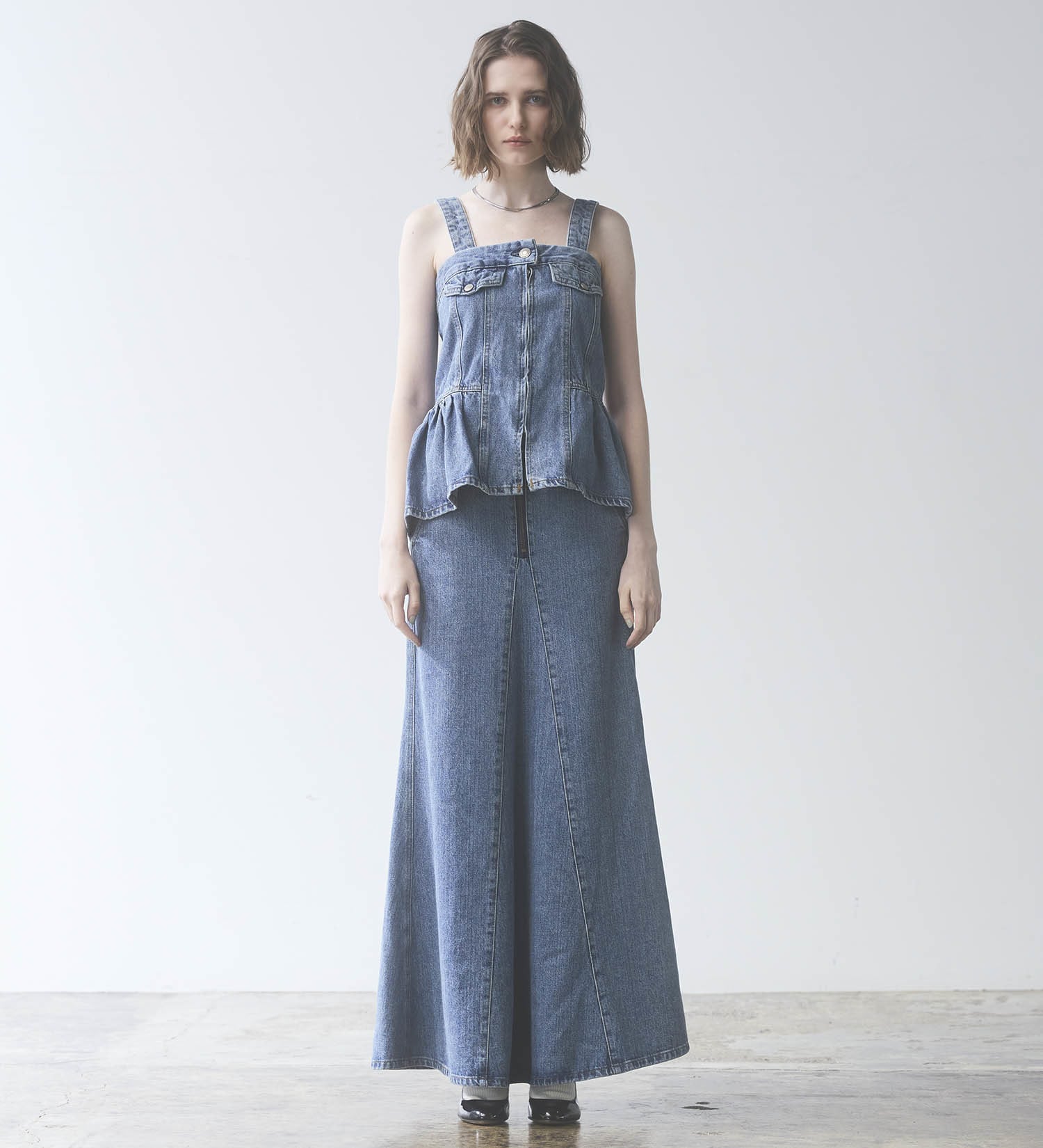 SOMETHING(サムシング)のatelier SOMETHING　WAIST GATHER BUSTIER/ウエストギャザービスチェ|トップス/キャミソール/レディース|淡色ブルー