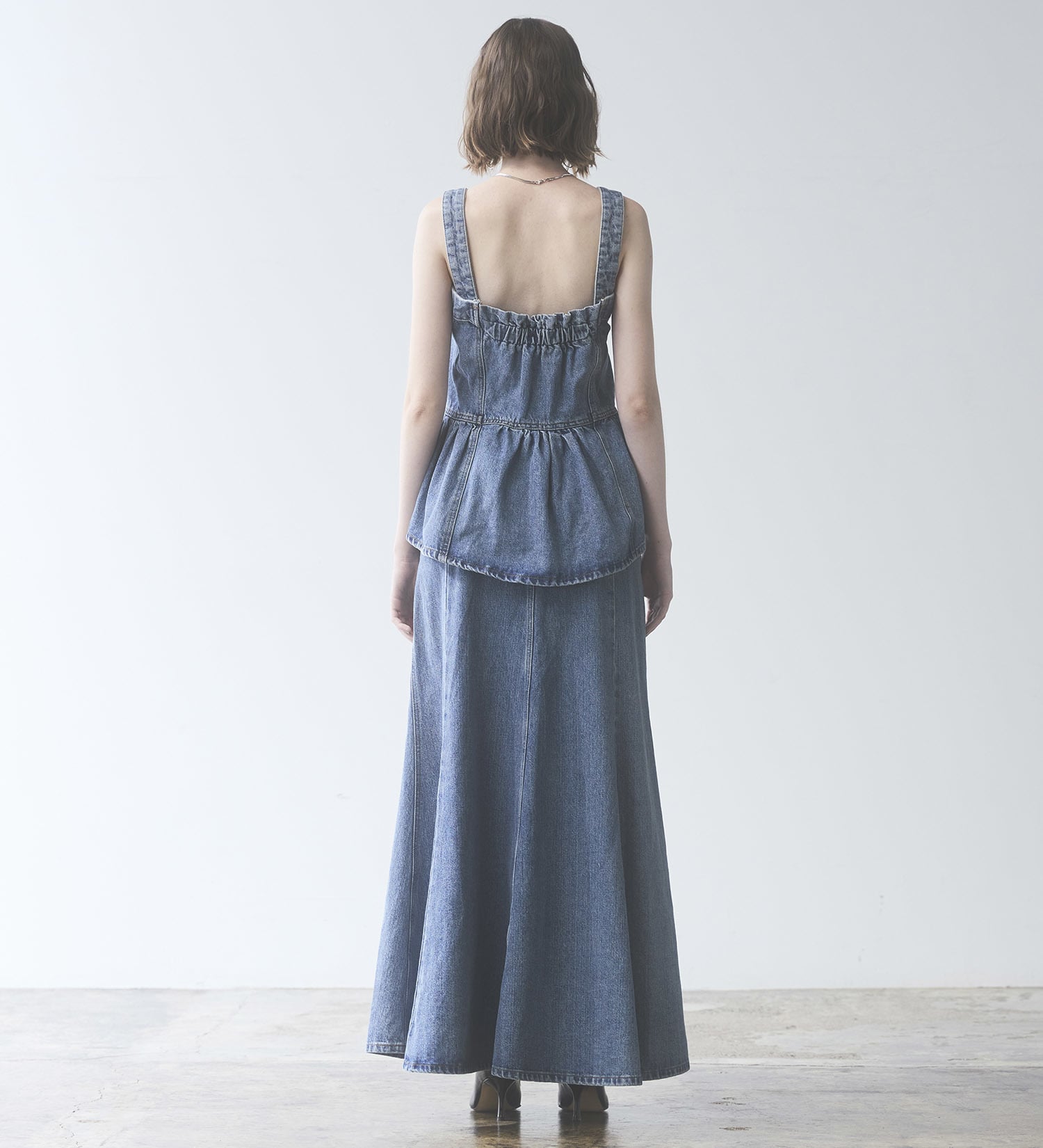 SOMETHING(サムシング)のatelier SOMETHING　WAIST GATHER BUSTIER/ウエストギャザービスチェ|トップス/キャミソール/レディース|淡色ブルー