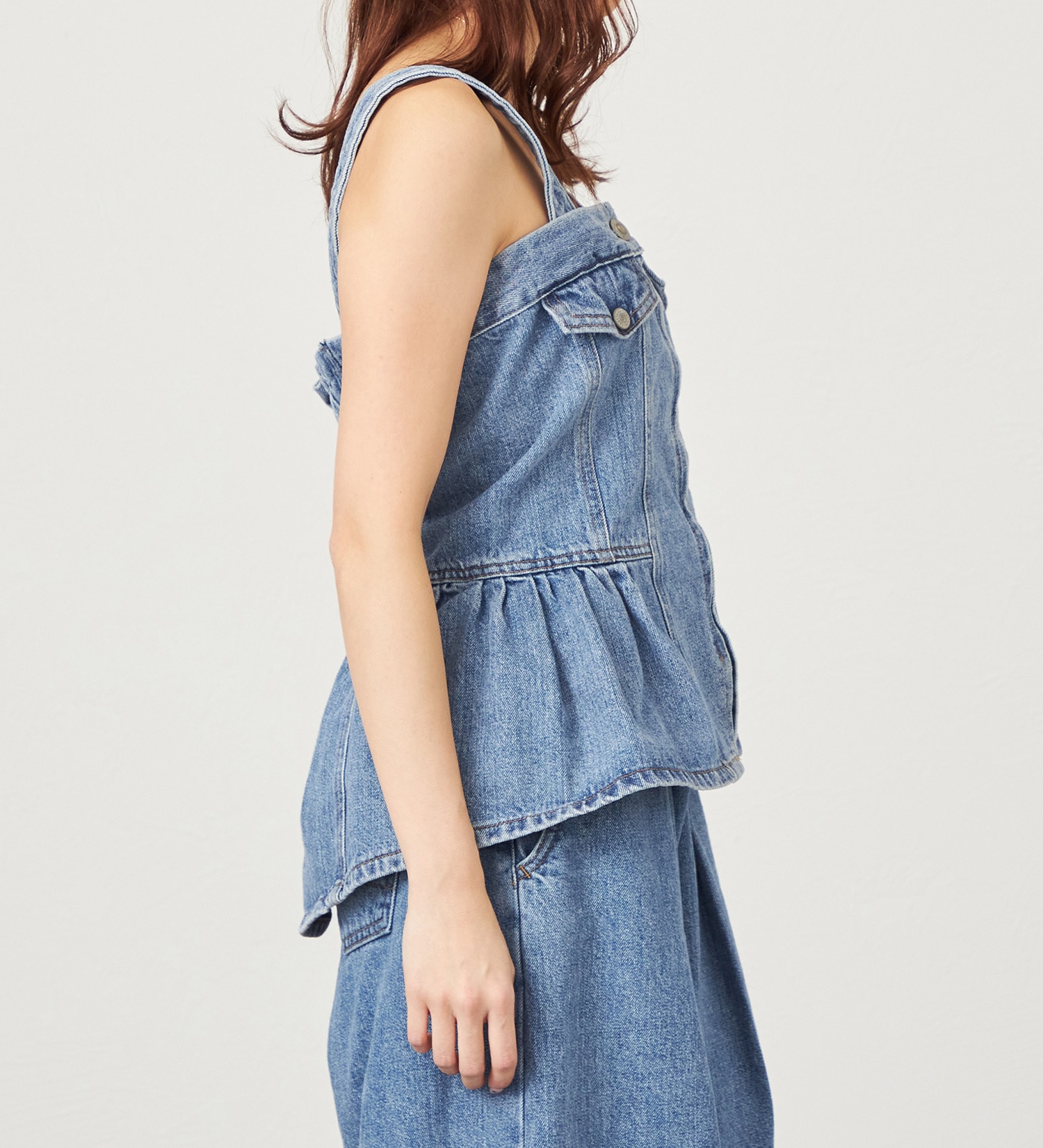 SOMETHING(サムシング)のatelier SOMETHING　WAIST GATHER BUSTIER/ウエストギャザービスチェ|トップス/キャミソール/レディース|淡色ブルー