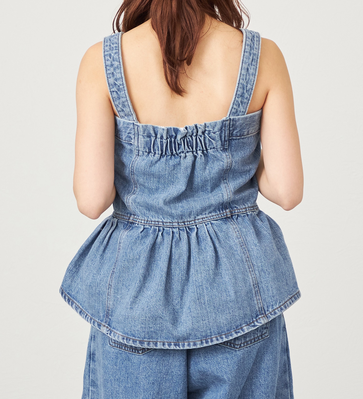 SOMETHING(サムシング)のatelier SOMETHING　WAIST GATHER BUSTIER/ウエストギャザービスチェ|トップス/キャミソール/レディース|淡色ブルー