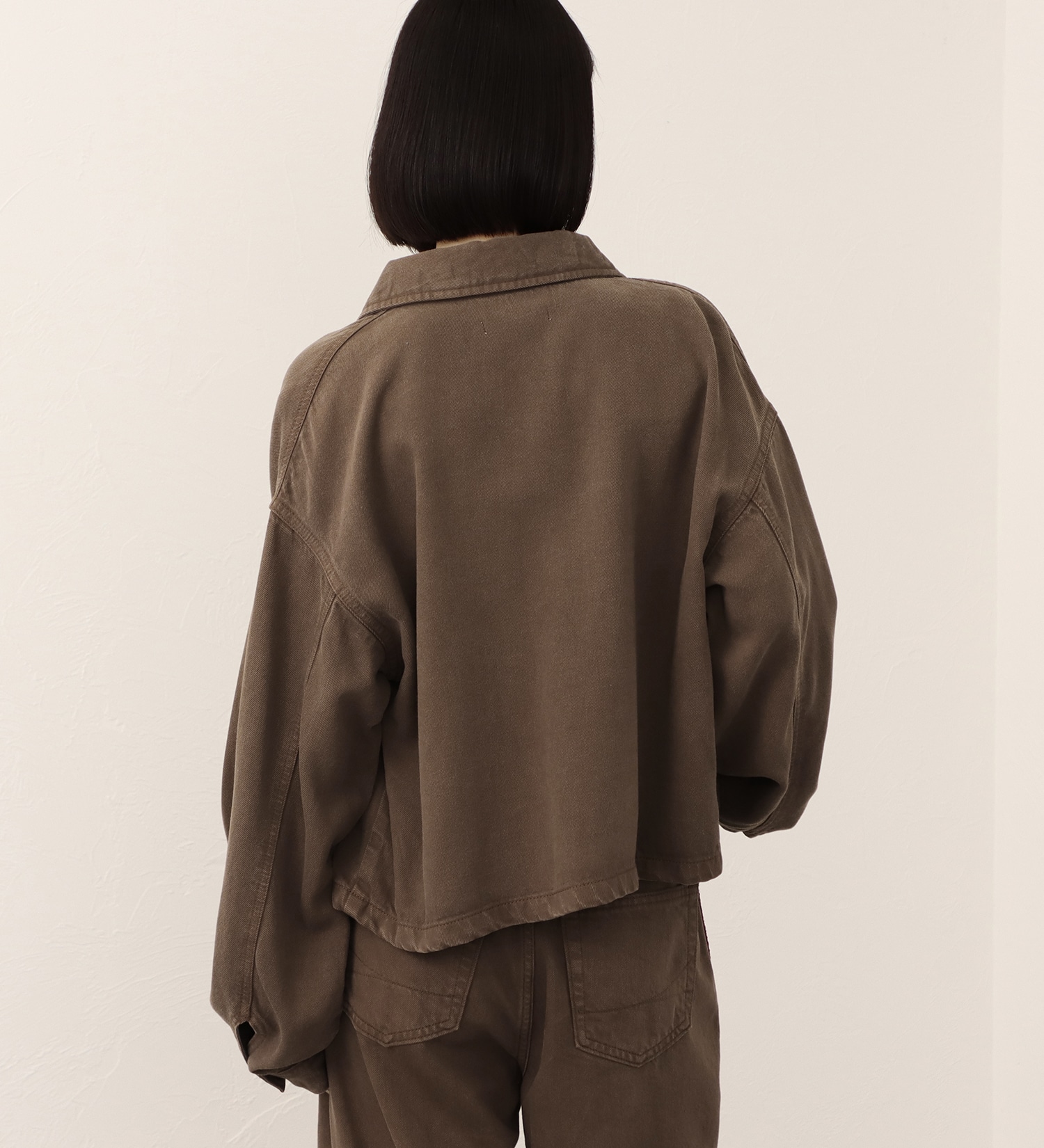 SOMETHING(サムシング)の【予約】atelier SOMETHING drape SHACKET/ドレープシャツジャケット|ジャケット/アウター/テーラードジャケット/レディース|ブラウン