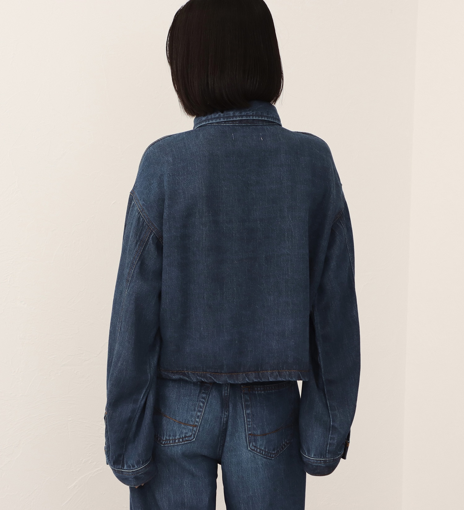 SOMETHING(サムシング)の【予約】atelier SOMETHING drape SHACKET/ドレープシャツジャケット|ジャケット/アウター/テーラードジャケット/レディース|中色ブルー