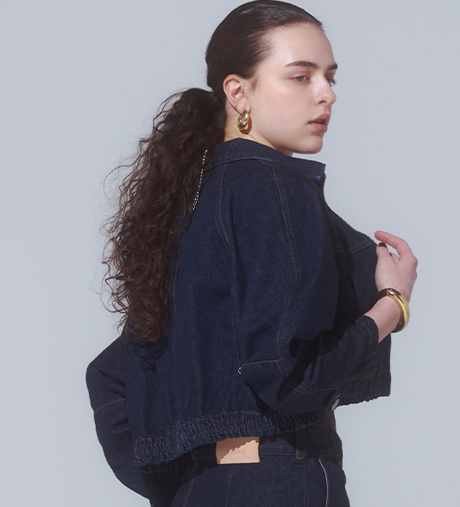 SOMETHING(サムシング)の【予約】atelier SOMETHING BLOUSON/デニムブルゾン|ジャケット/アウター/デニムジャケット/レディース|インディゴブルー