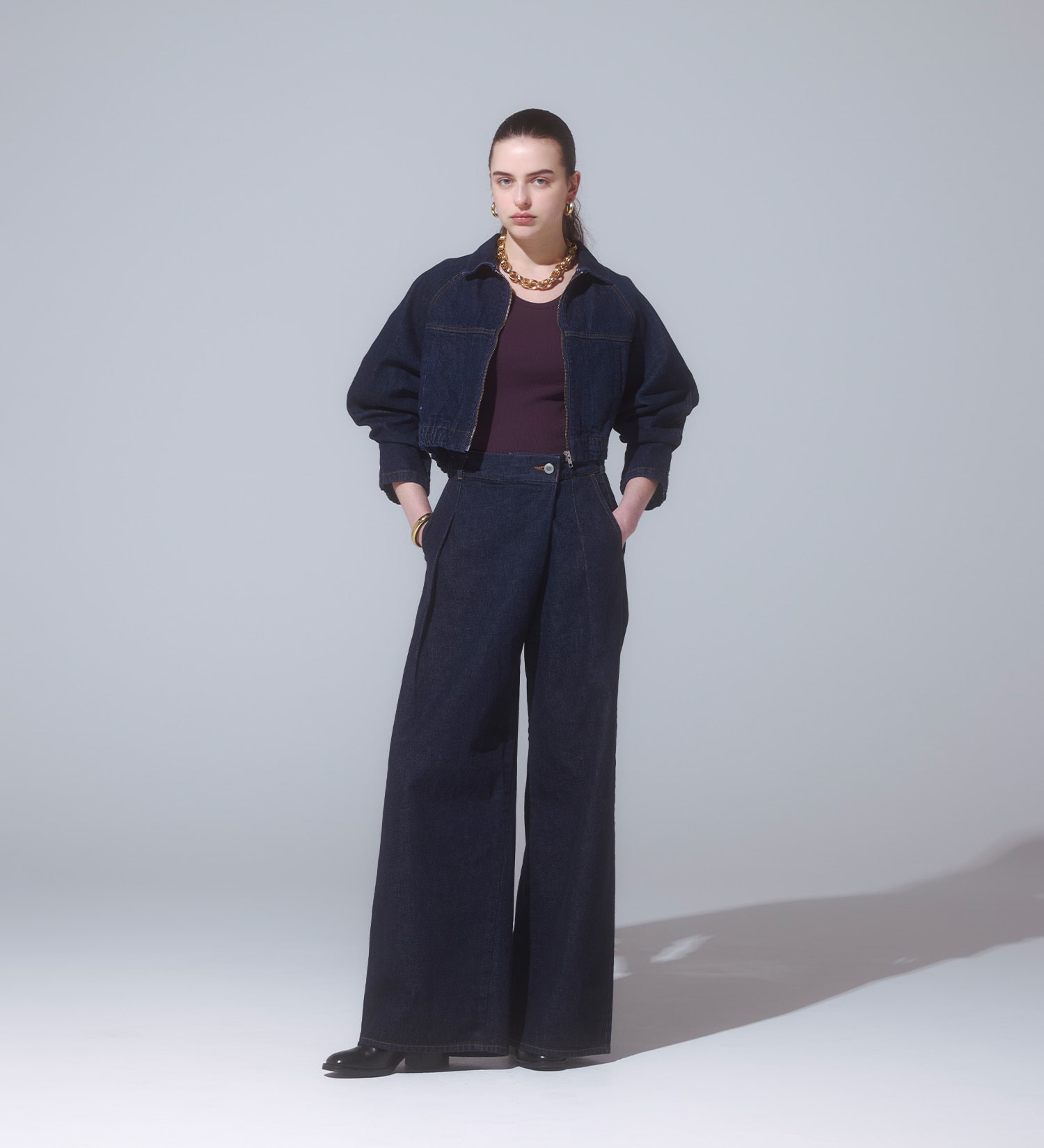 SOMETHING(サムシング)の【予約】atelier SOMETHING BLOUSON/デニムブルゾン|ジャケット/アウター/デニムジャケット/レディース|インディゴブルー