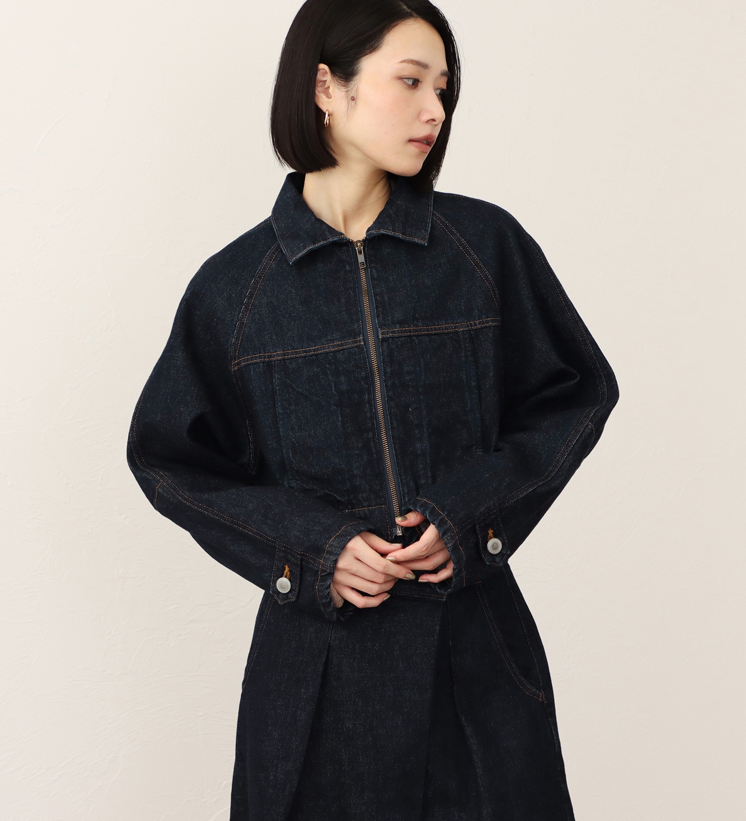 SOMETHING(サムシング)の【予約】atelier SOMETHING BLOUSON/デニムブルゾン|ジャケット/アウター/デニムジャケット/レディース|インディゴブルー