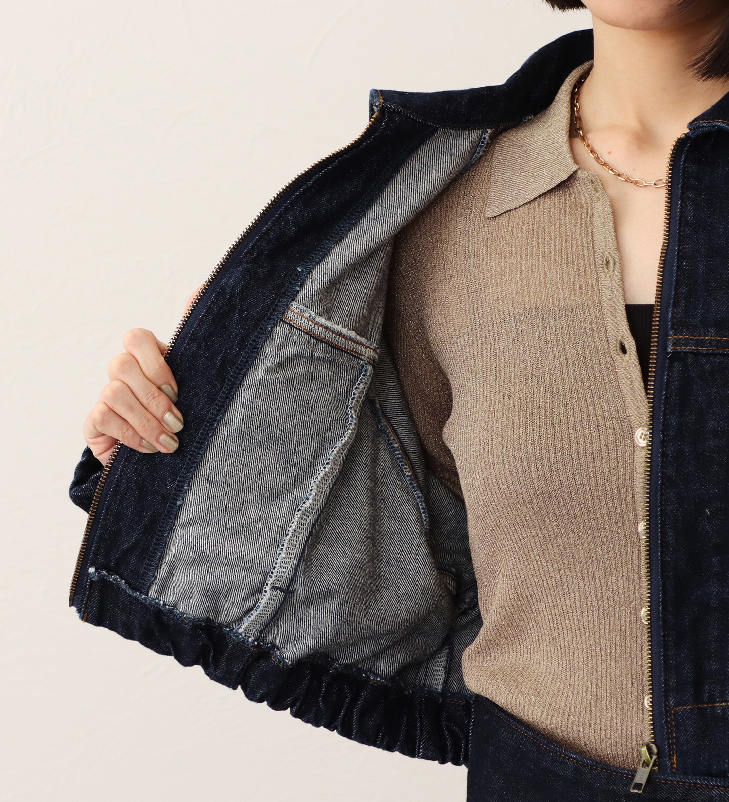SOMETHING(サムシング)の【予約】atelier SOMETHING BLOUSON/デニムブルゾン|ジャケット/アウター/デニムジャケット/レディース|インディゴブルー