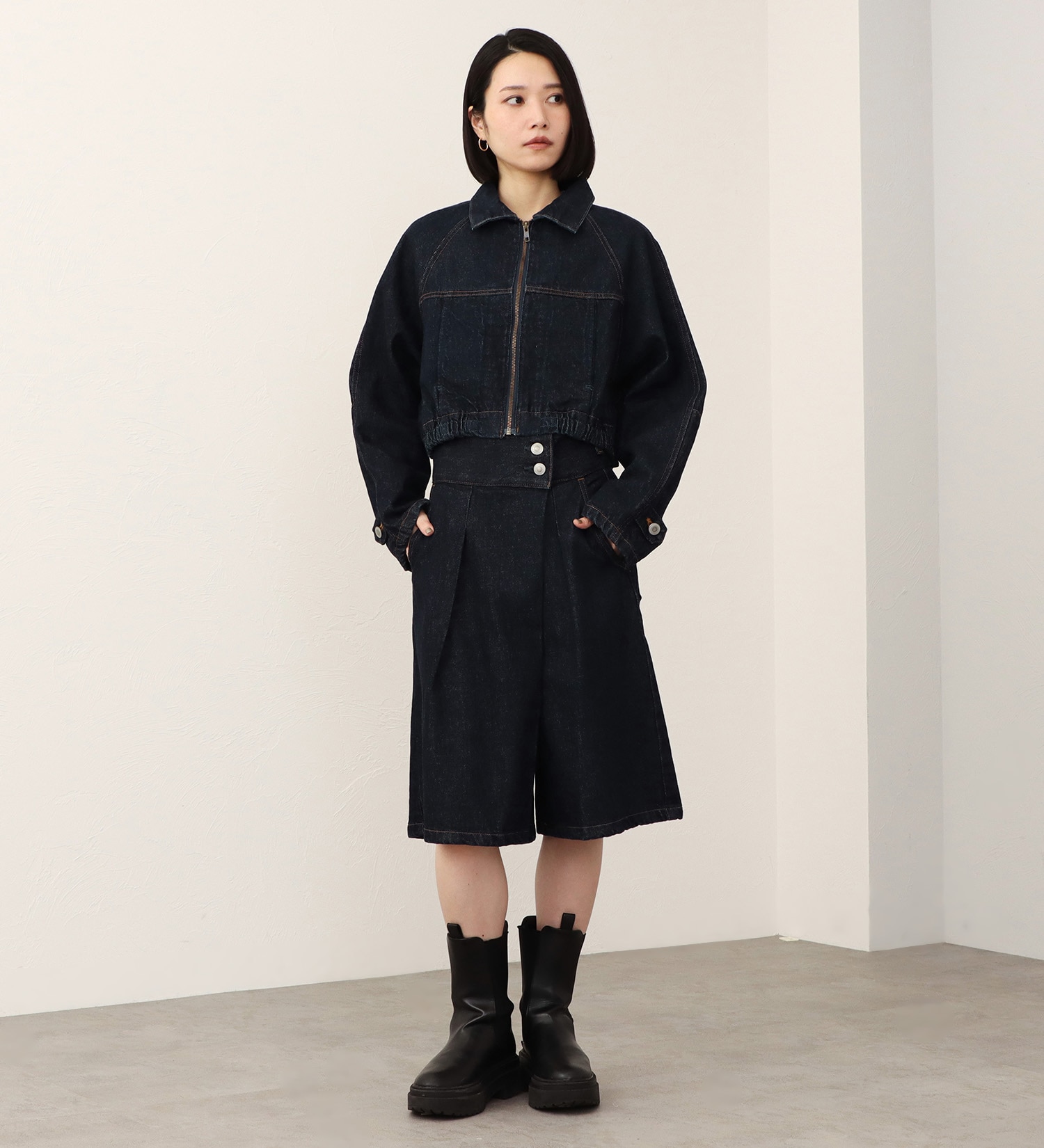SOMETHING(サムシング)の【予約】atelier SOMETHING BLOUSON/デニムブルゾン|ジャケット/アウター/デニムジャケット/レディース|インディゴブルー