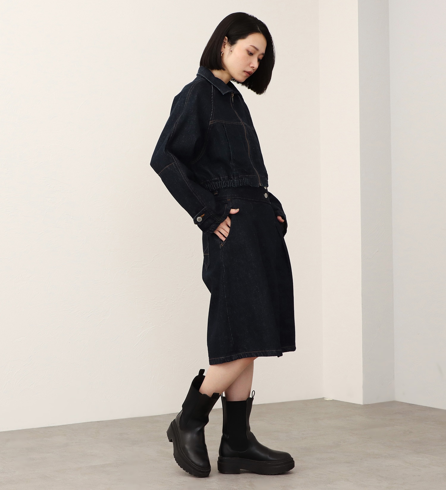 SOMETHING(サムシング)の【予約】atelier SOMETHING BLOUSON/デニムブルゾン|ジャケット/アウター/デニムジャケット/レディース|インディゴブルー