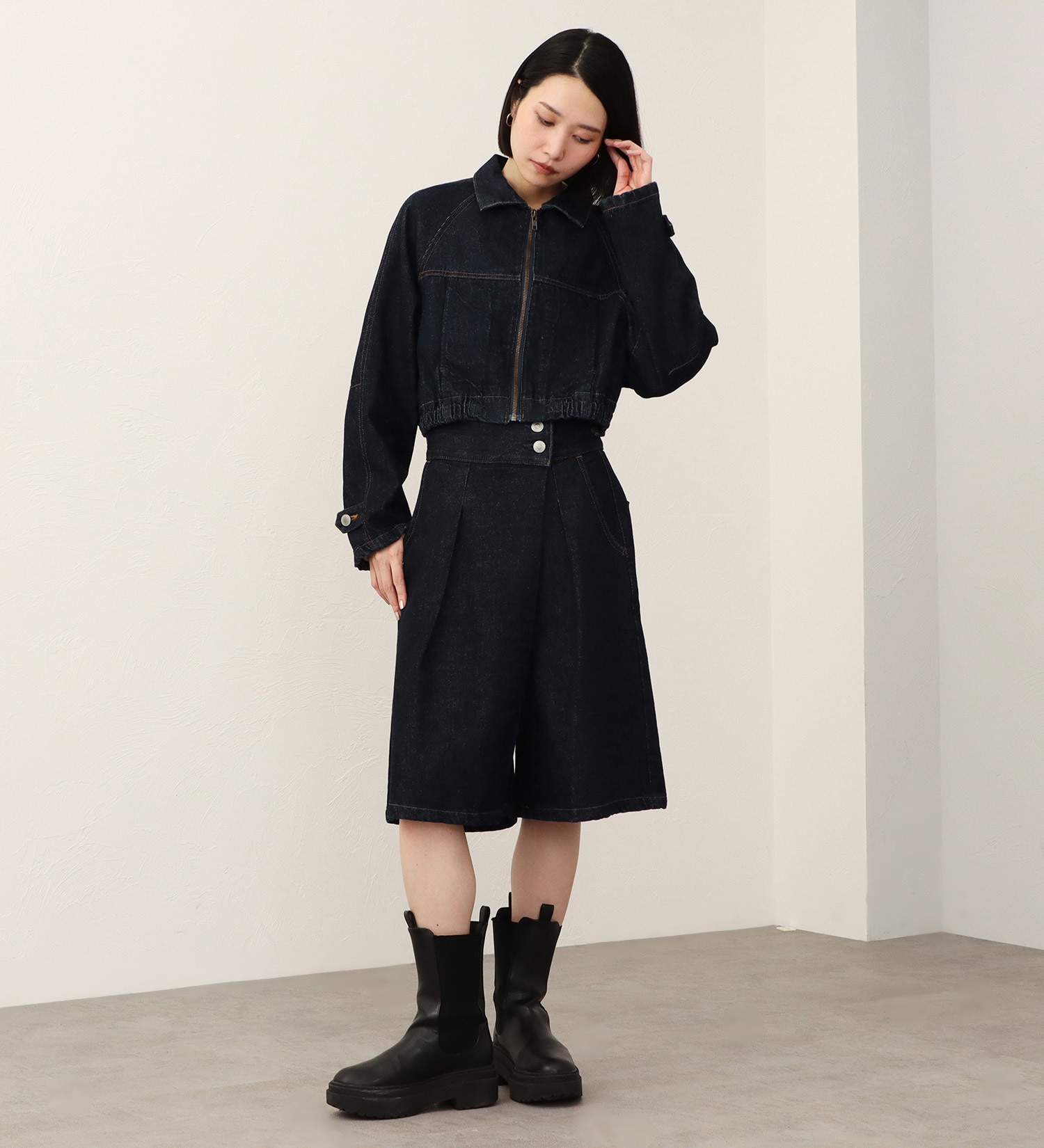SOMETHING(サムシング)の【予約】atelier SOMETHING BLOUSON/デニムブルゾン|ジャケット/アウター/デニムジャケット/レディース|インディゴブルー