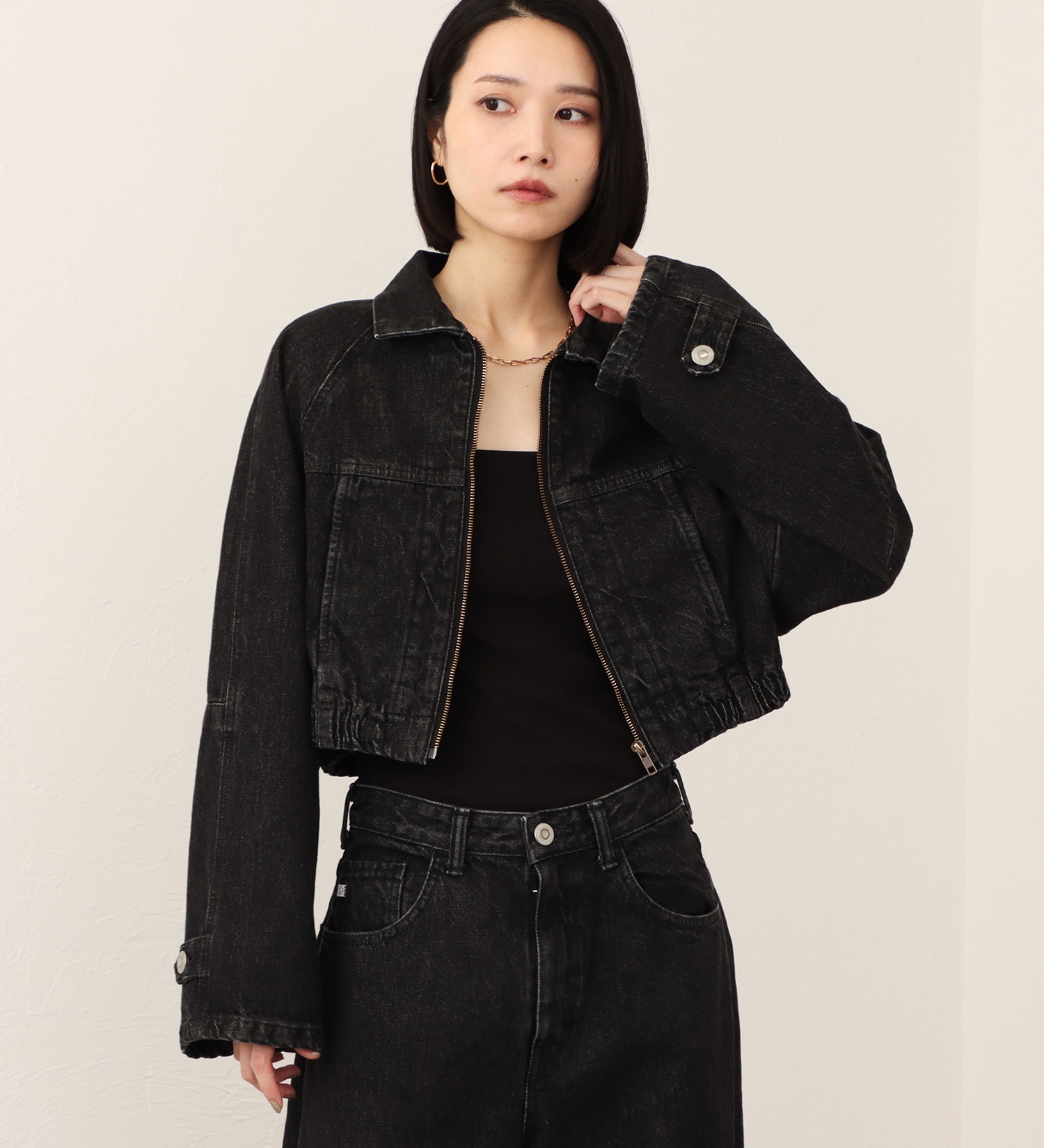 SOMETHING(サムシング)の【予約】atelier SOMETHING  BLOUSON/デニムブルゾン|ジャケット/アウター/デニムジャケット/レディース|ブラック