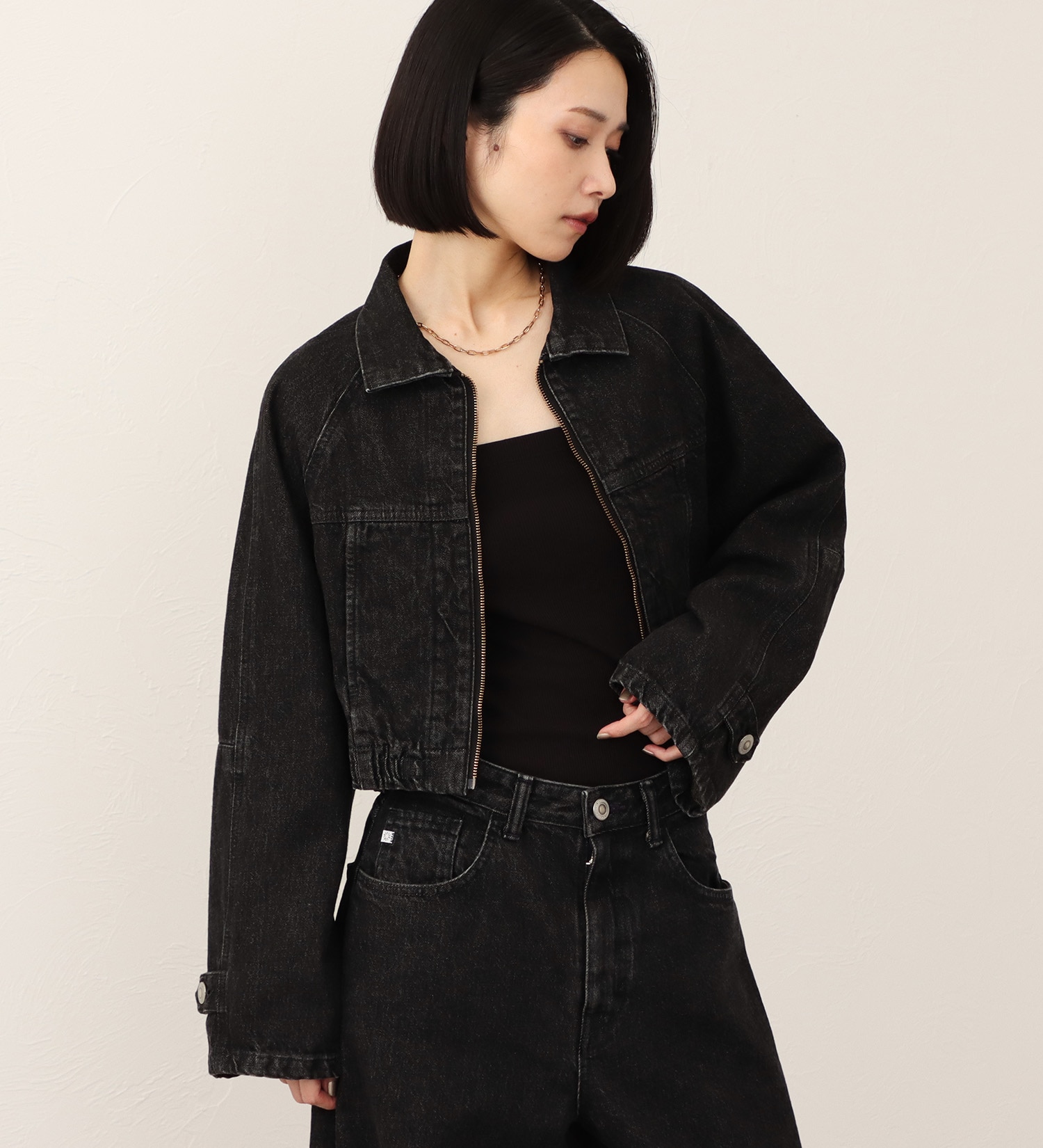 SOMETHING(サムシング)の【予約】atelier SOMETHING  BLOUSON/デニムブルゾン|ジャケット/アウター/デニムジャケット/レディース|ブラック