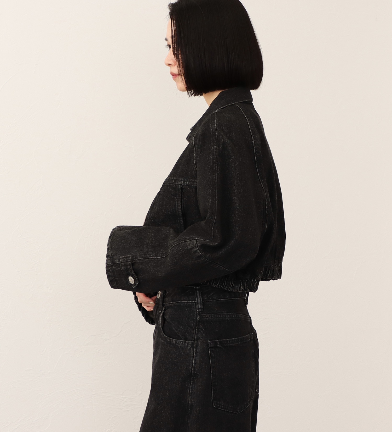 SOMETHING(サムシング)の【予約】atelier SOMETHING  BLOUSON/デニムブルゾン|ジャケット/アウター/デニムジャケット/レディース|ブラック
