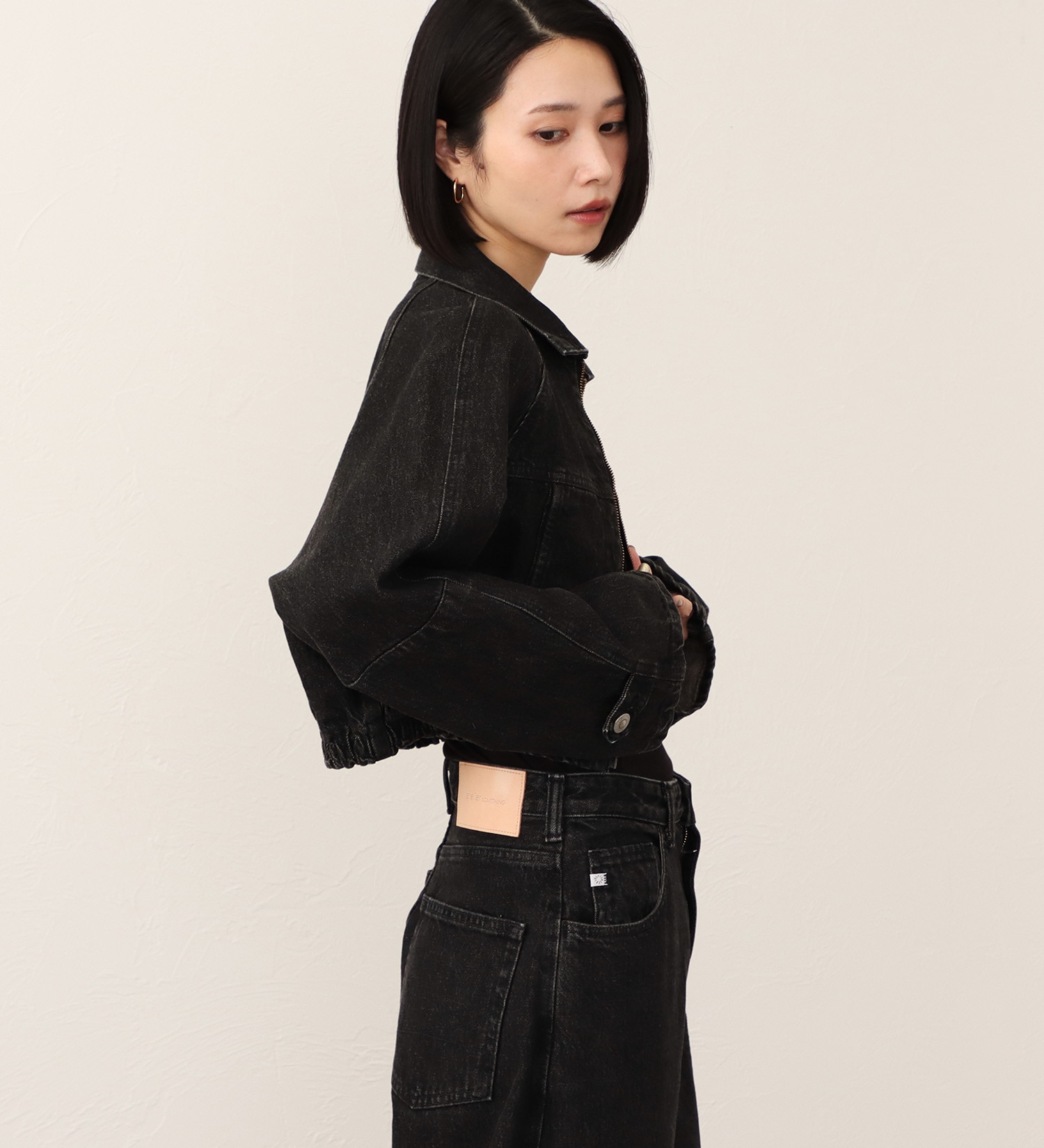 SOMETHING(サムシング)の【予約】atelier SOMETHING  BLOUSON/デニムブルゾン|ジャケット/アウター/デニムジャケット/レディース|ブラック
