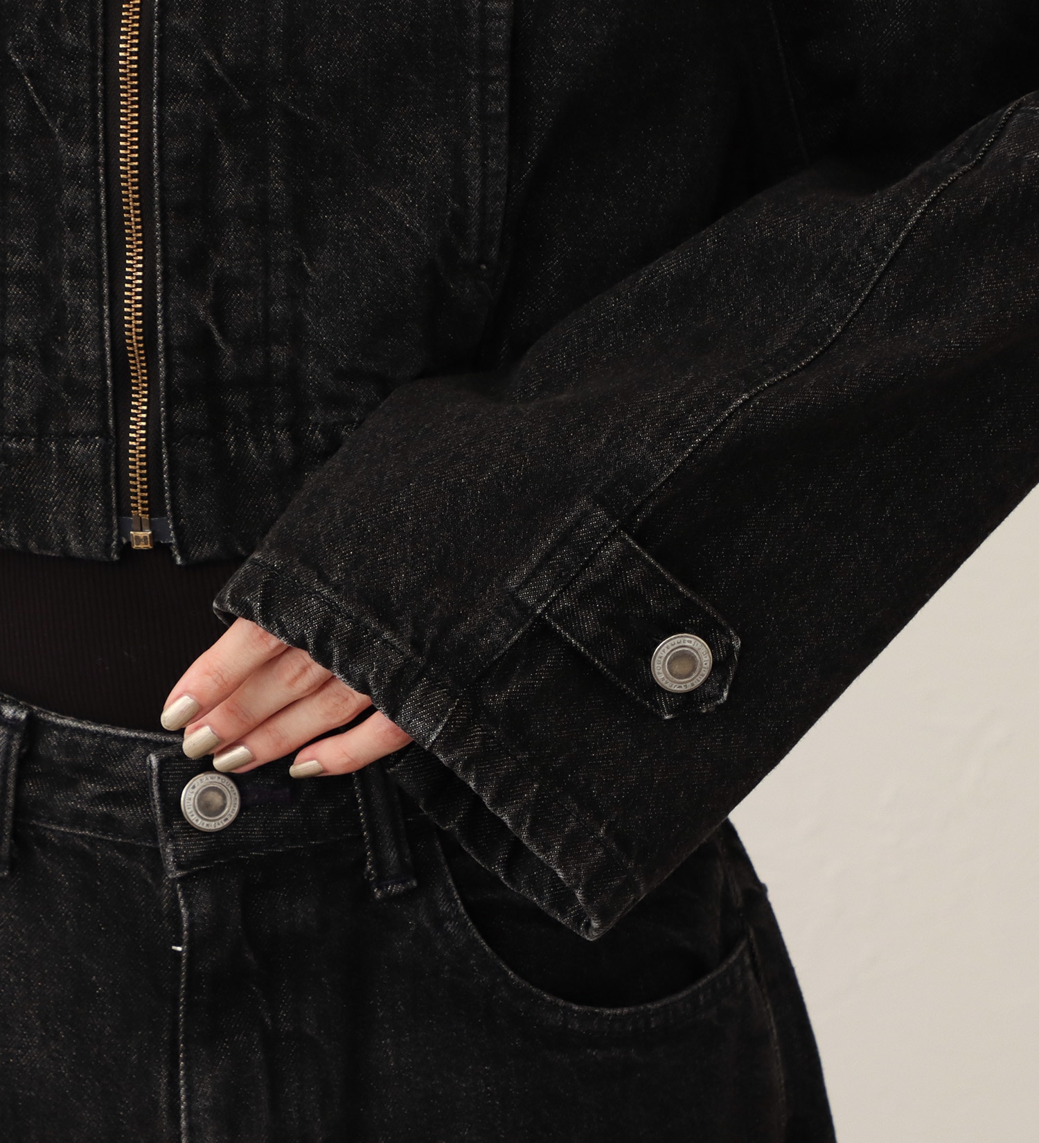 SOMETHING(サムシング)の【予約】atelier SOMETHING  BLOUSON/デニムブルゾン|ジャケット/アウター/デニムジャケット/レディース|ブラック