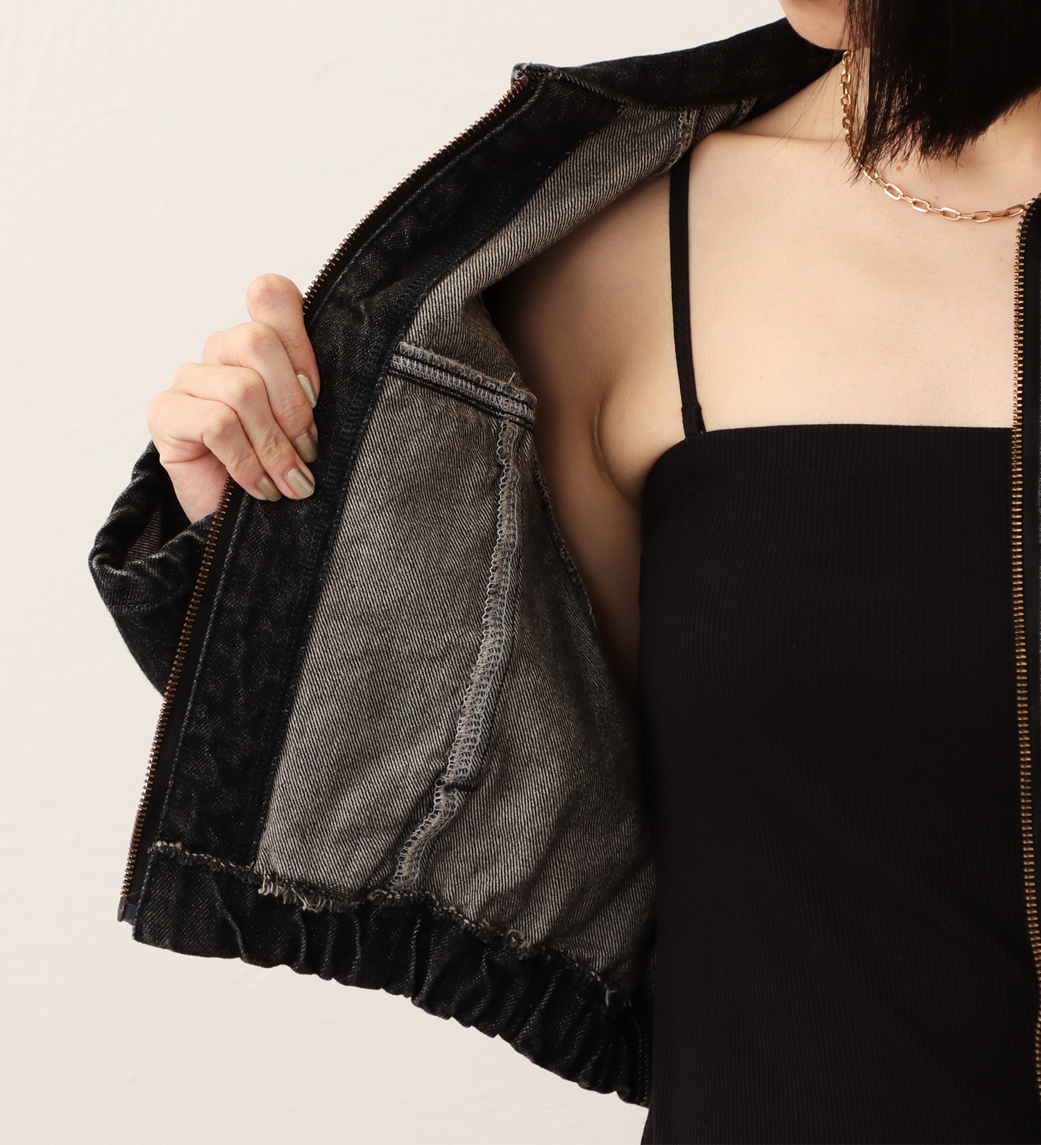 SOMETHING(サムシング)の【予約】atelier SOMETHING  BLOUSON/デニムブルゾン|ジャケット/アウター/デニムジャケット/レディース|ブラック