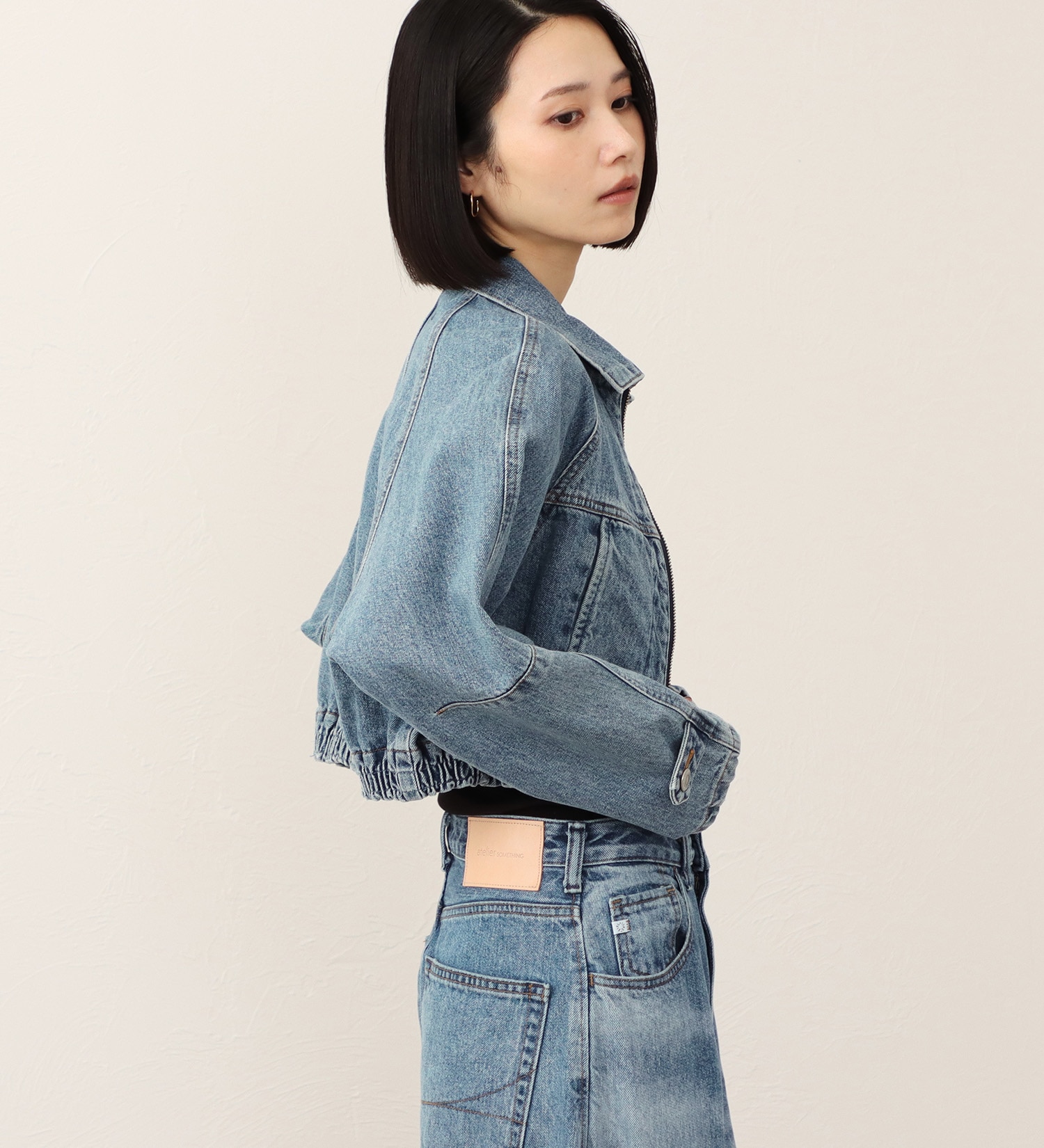 SOMETHING(サムシング)の【予約】atelier SOMETHING BLOUSON/デニムブルゾン|ジャケット/アウター/デニムジャケット/レディース|淡色ブルー