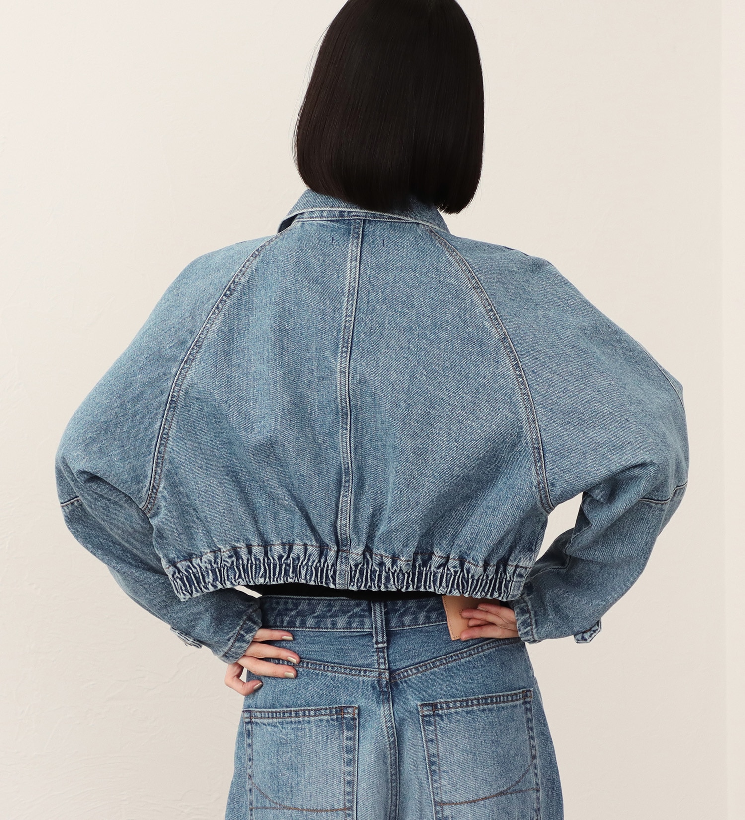 SOMETHING(サムシング)の【予約】atelier SOMETHING BLOUSON/デニムブルゾン|ジャケット/アウター/デニムジャケット/レディース|淡色ブルー