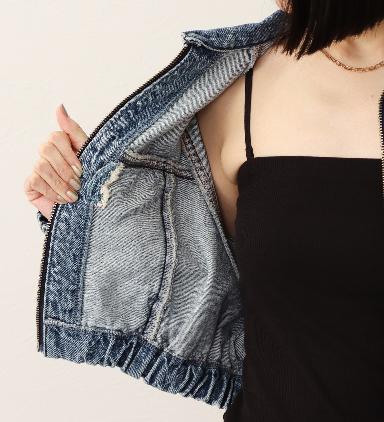 SOMETHING(サムシング)の【予約】atelier SOMETHING BLOUSON/デニムブルゾン|ジャケット/アウター/デニムジャケット/レディース|淡色ブルー
