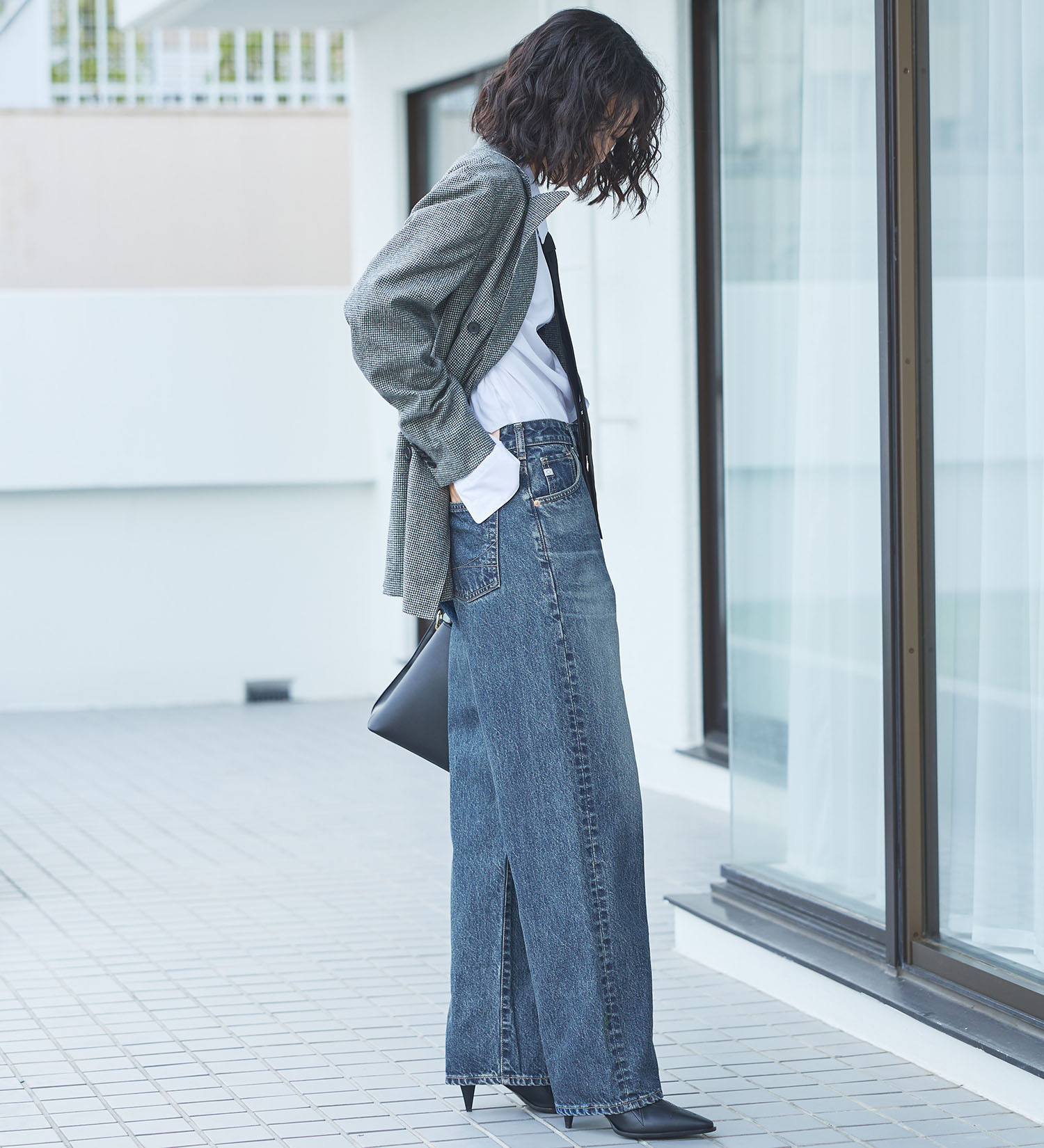 SOMETHING(サムシング)のSOMETHING ELSA ヴィンテージルーズストレートデニムパンツ|パンツ/デニム/ジーンズパンツ/レディース|中色ブルー