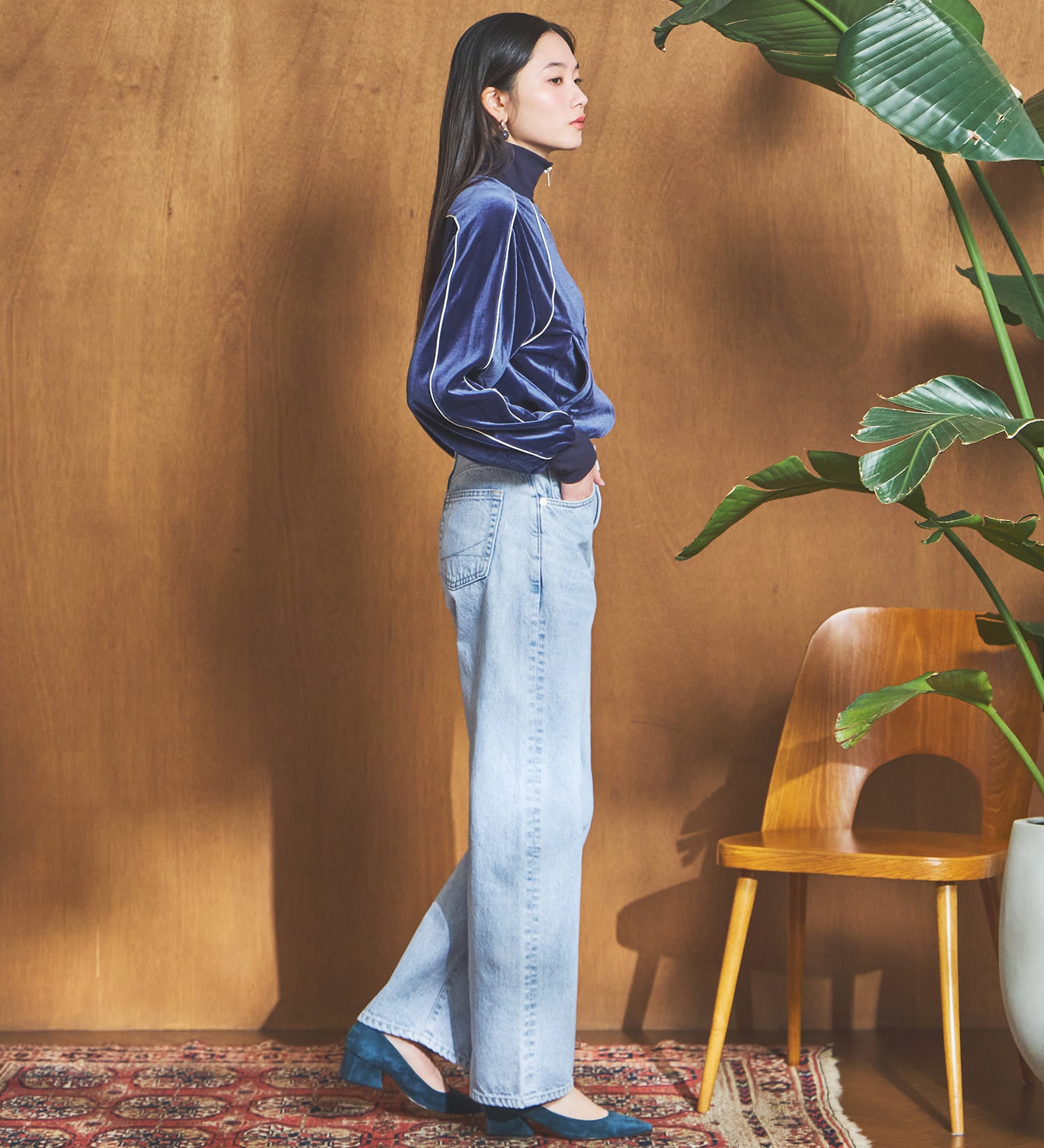 SOMETHING(サムシング)のSOMETHING ELSA ヴィンテージルーズストレートデニムパンツ|パンツ/デニム/ジーンズパンツ/レディース|淡色ブルー2