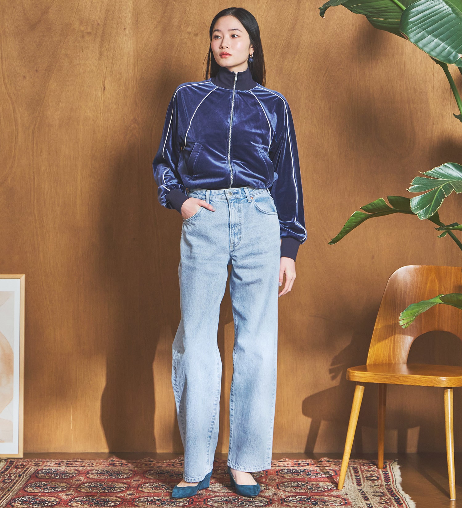 SOMETHING(サムシング)のSOMETHING ELSA ヴィンテージルーズストレートデニムパンツ|パンツ/デニム/ジーンズパンツ/レディース|淡色ブルー2