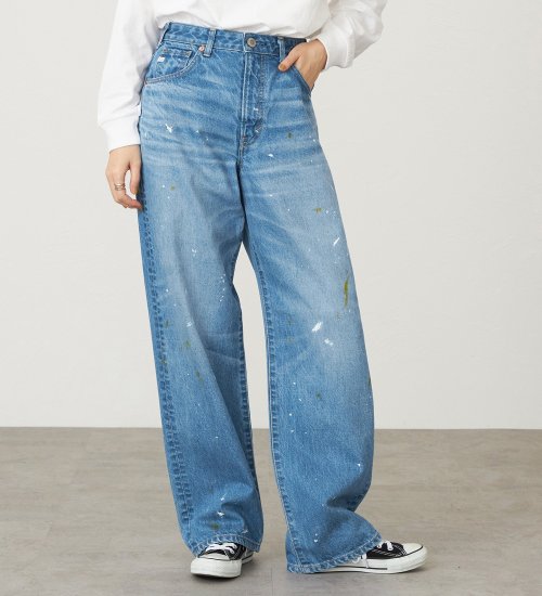 SOMETHING ELSA ヴィンテージルーズストレートデニムパンツ