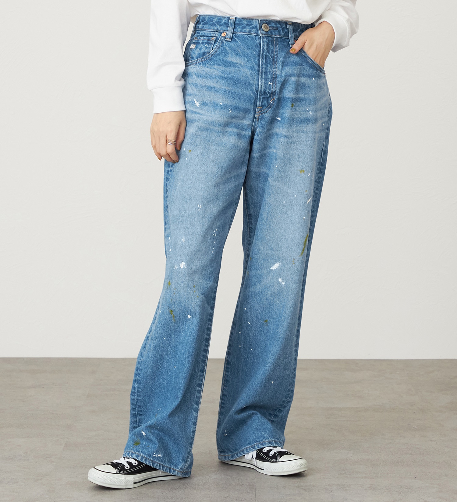 SOMETHING(サムシング)のSOMETHING ELSA ヴィンテージルーズストレートデニムパンツ|パンツ/デニム/ジーンズパンツ/レディース|淡色ブルー