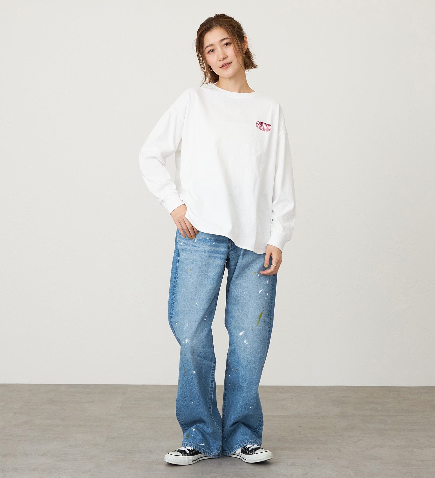 SOMETHING(サムシング)のSOMETHING ELSA ヴィンテージルーズストレートデニムパンツ|パンツ/デニム/ジーンズパンツ/レディース|淡色ブルー