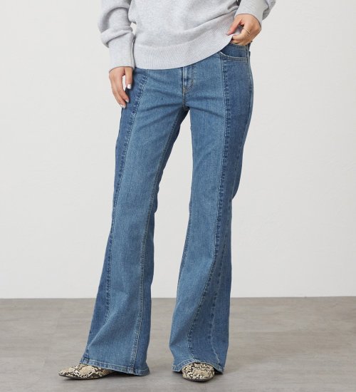 SOMETHING LISA HIRISE BI-COLOR FLARE/ハイライズバイカラーフレアデニムパンツ