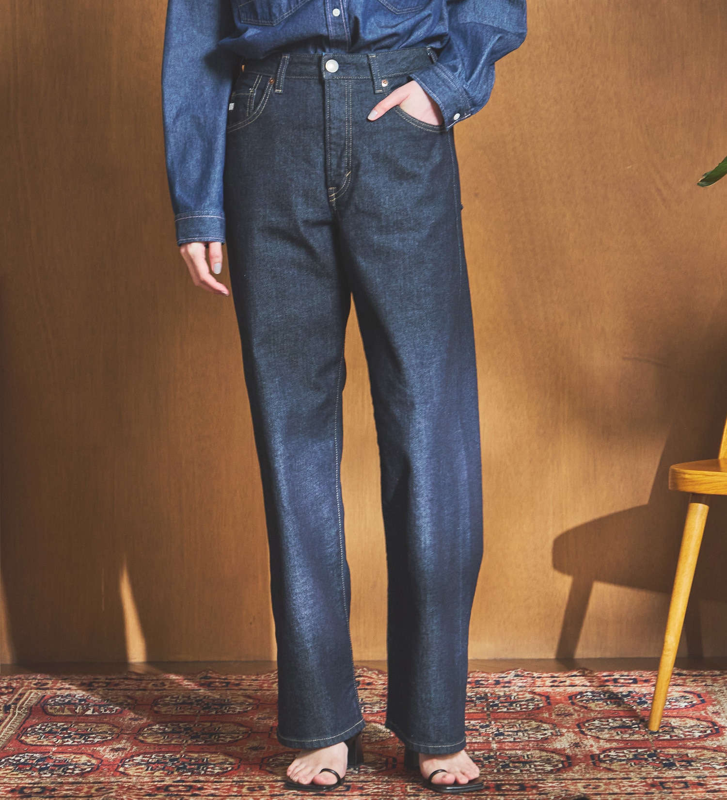 SOMETHING(サムシング)のSOMETHING ELSA LOOSE STRAIGHT/ルーズストレートデニムパンツ|パンツ/デニム/ジーンズパンツ/レディース|インディゴブルー