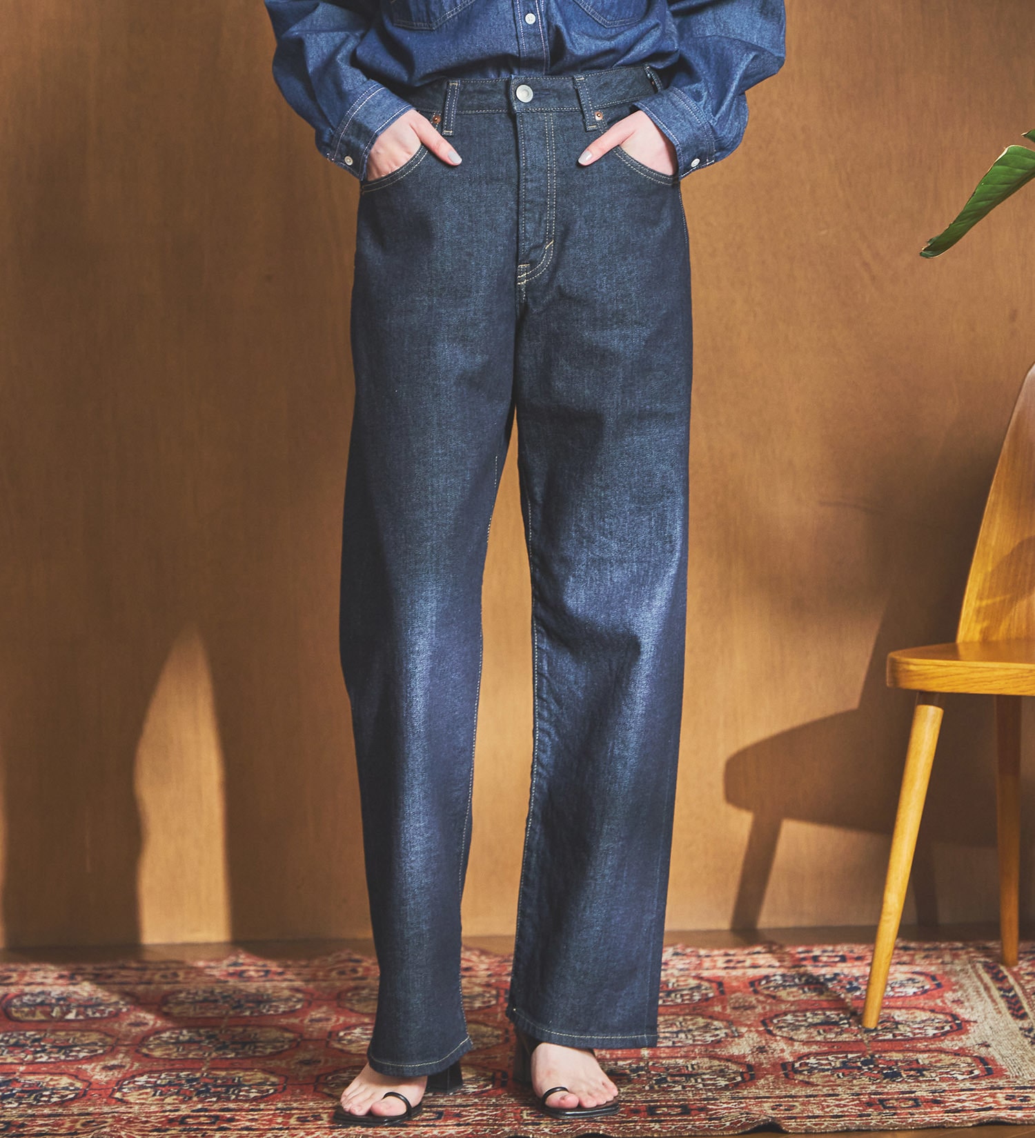 SOMETHING(サムシング)のSOMETHING ELSA LOOSE STRAIGHT/ルーズストレートデニムパンツ|パンツ/デニム/ジーンズパンツ/レディース|インディゴブルー