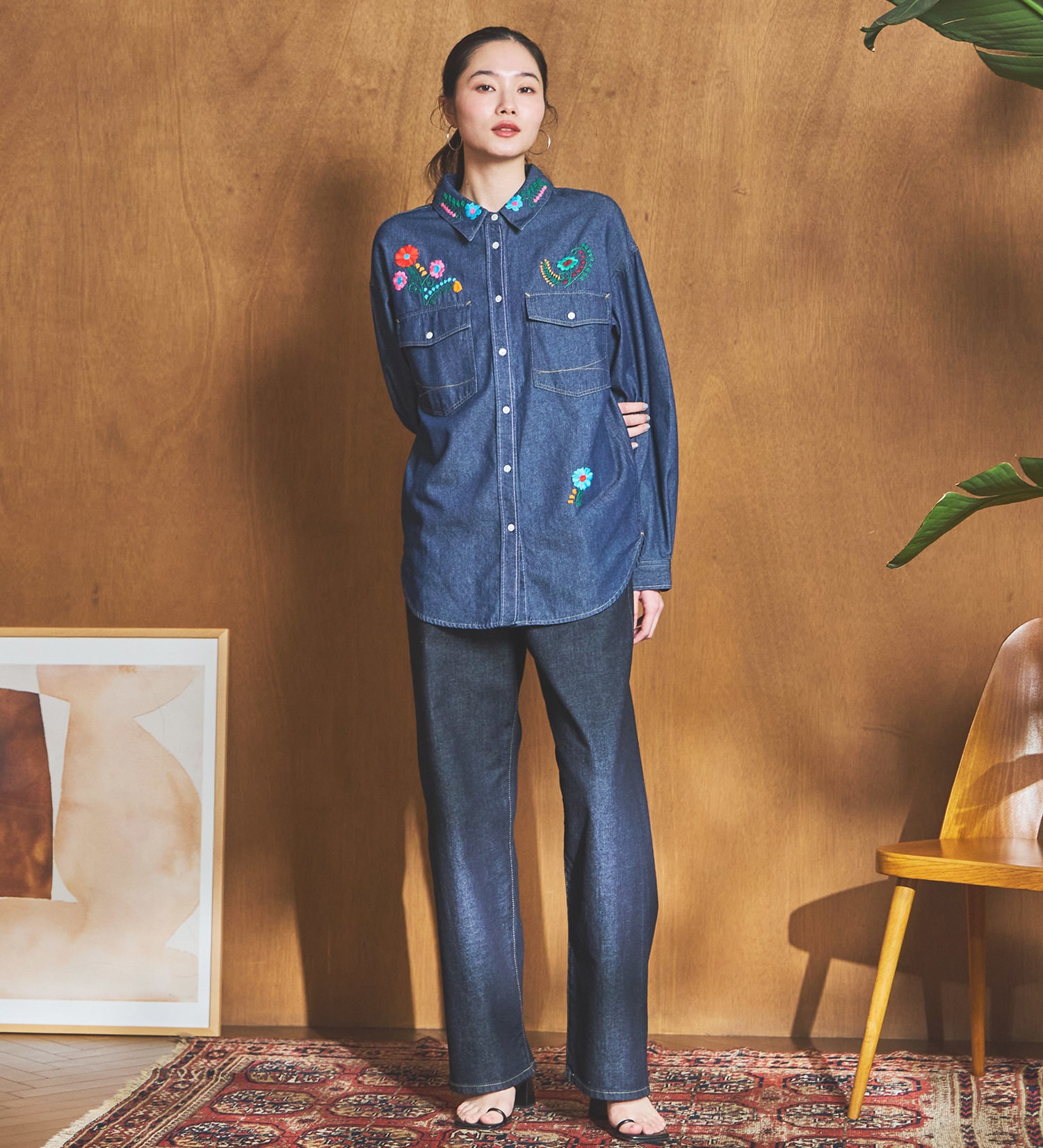 SOMETHING(サムシング)のSOMETHING ELSA LOOSE STRAIGHT/ルーズストレートデニムパンツ|パンツ/デニム/ジーンズパンツ/レディース|インディゴブルー