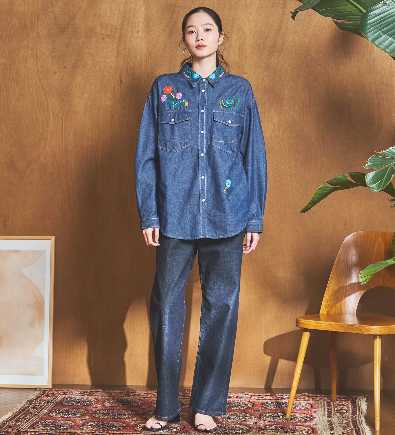 SOMETHING(サムシング)のSOMETHING ELSA LOOSE STRAIGHT/ルーズストレートデニムパンツ|パンツ/デニム/ジーンズパンツ/レディース|インディゴブルー