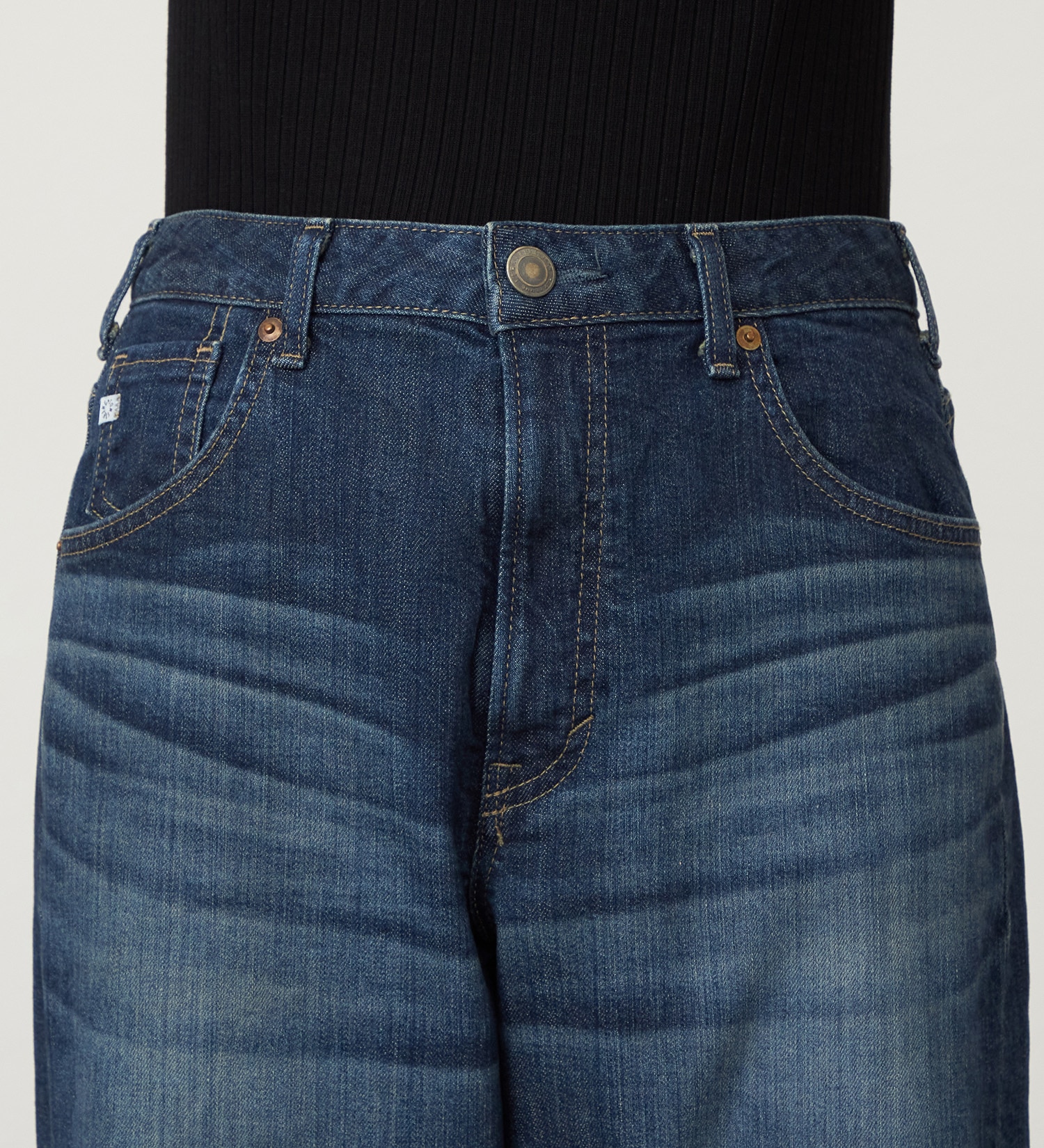 SOMETHING(サムシング)のSOMETHING ELSA LOOSE STRAIGHT/ルーズストレートデニムパンツ|パンツ/デニム/ジーンズパンツ/レディース|濃色ブルー