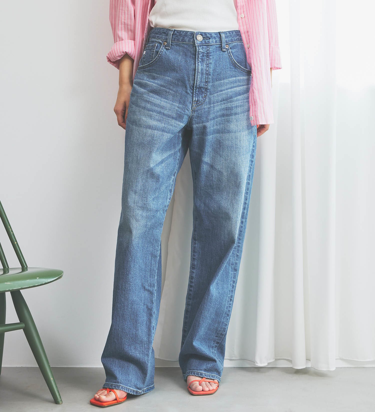 SOMETHING(サムシング)のSOMETHING ELSA LOOSE STRAIGHT/ルーズストレートデニムパンツ|パンツ/デニム/ジーンズパンツ/レディース|淡色ブルー