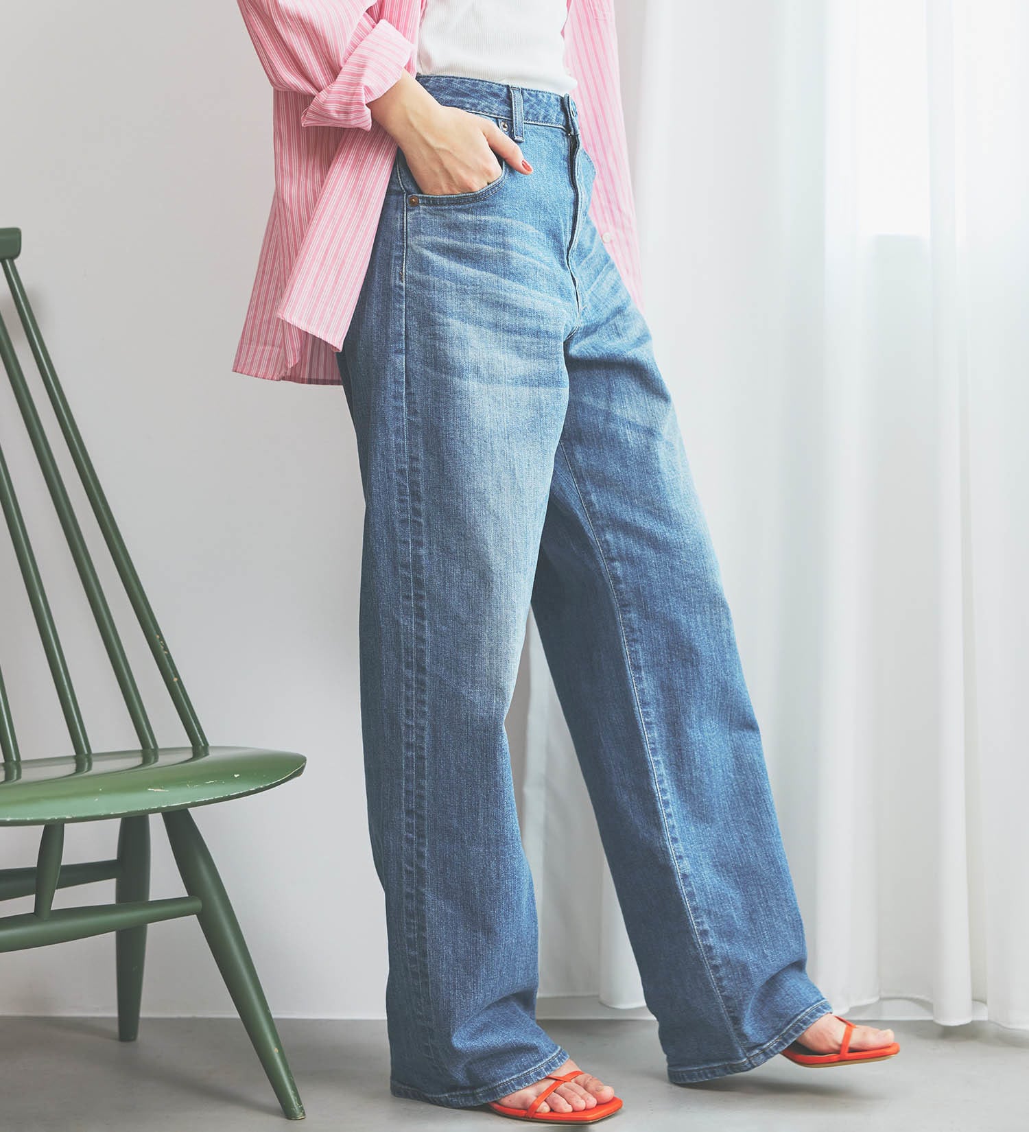 SOMETHING(サムシング)のSOMETHING ELSA LOOSE STRAIGHT/ルーズストレートデニムパンツ|パンツ/デニム/ジーンズパンツ/レディース|淡色ブルー