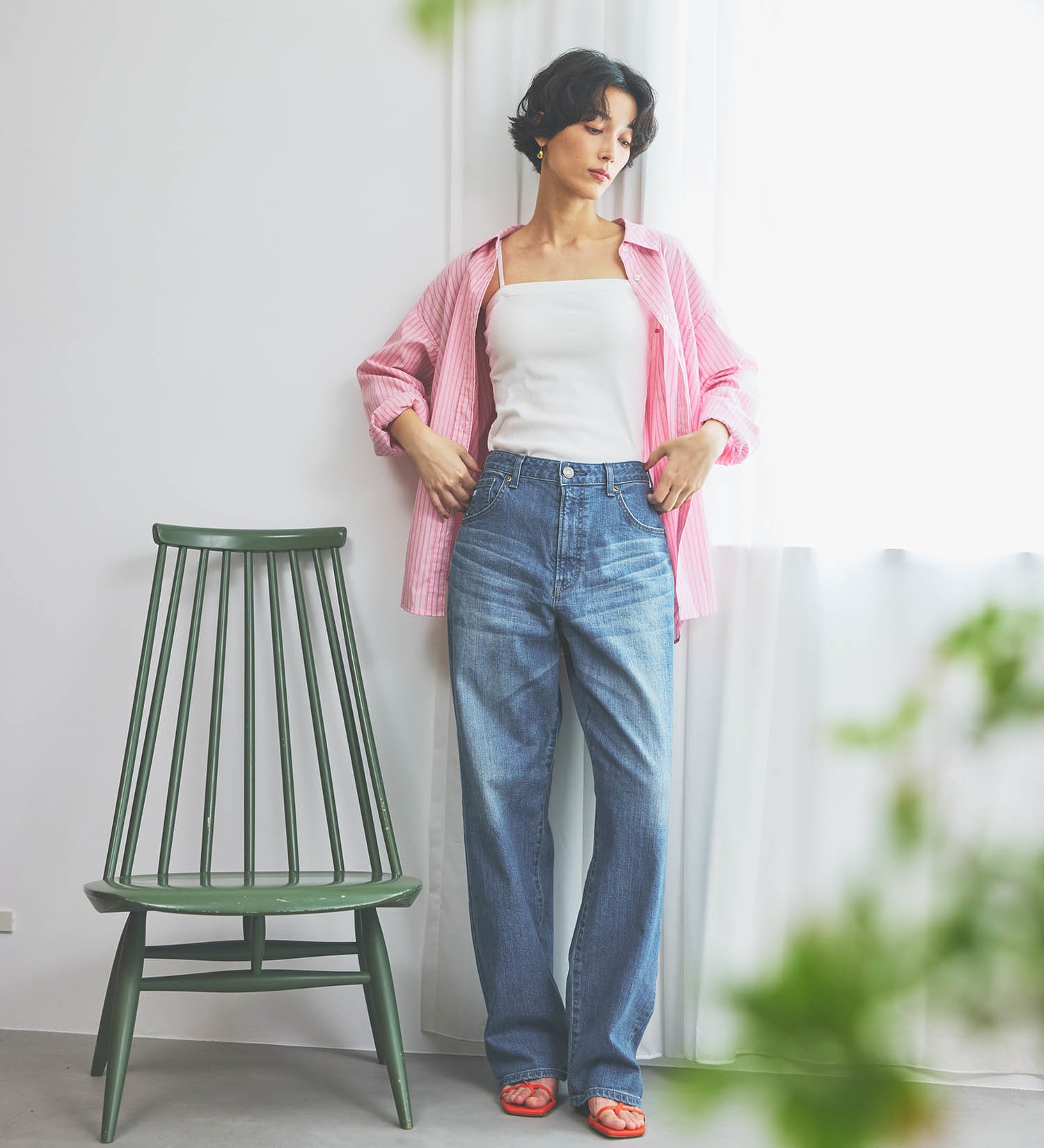 SOMETHING(サムシング)のSOMETHING ELSA LOOSE STRAIGHT/ルーズストレートデニムパンツ|パンツ/デニム/ジーンズパンツ/レディース|淡色ブルー