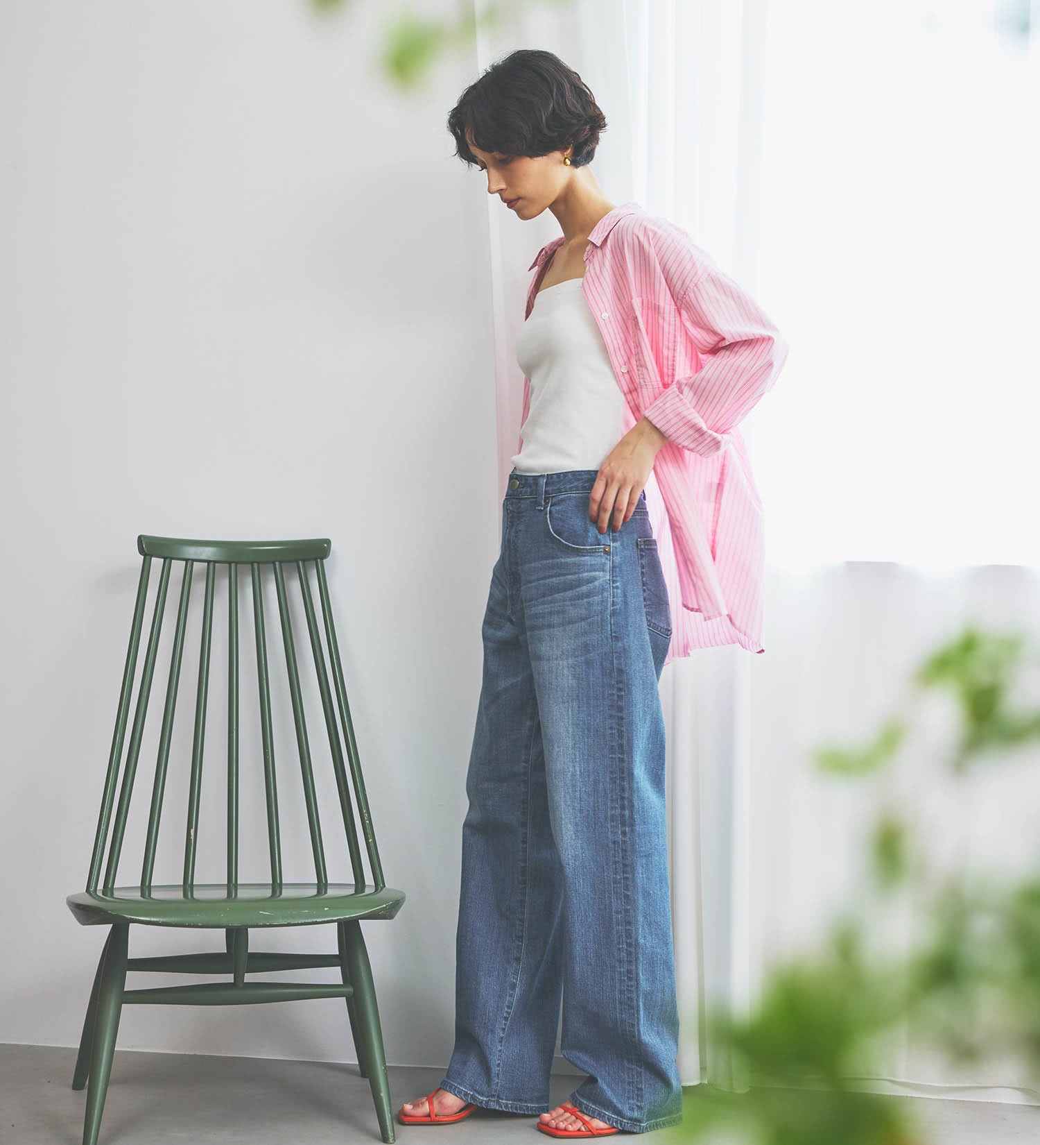 SOMETHING(サムシング)のSOMETHING ELSA LOOSE STRAIGHT/ルーズストレートデニムパンツ|パンツ/デニム/ジーンズパンツ/レディース|淡色ブルー