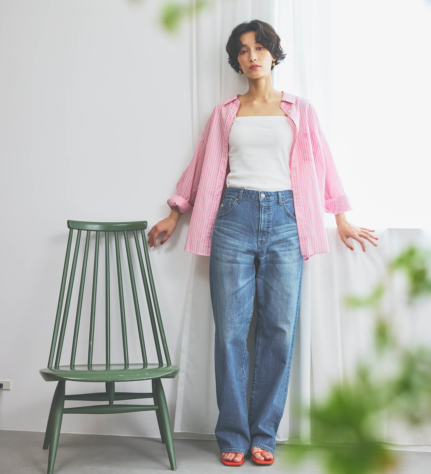 SOMETHING(サムシング)のSOMETHING ELSA LOOSE STRAIGHT/ルーズストレートデニムパンツ|パンツ/デニム/ジーンズパンツ/レディース|淡色ブルー