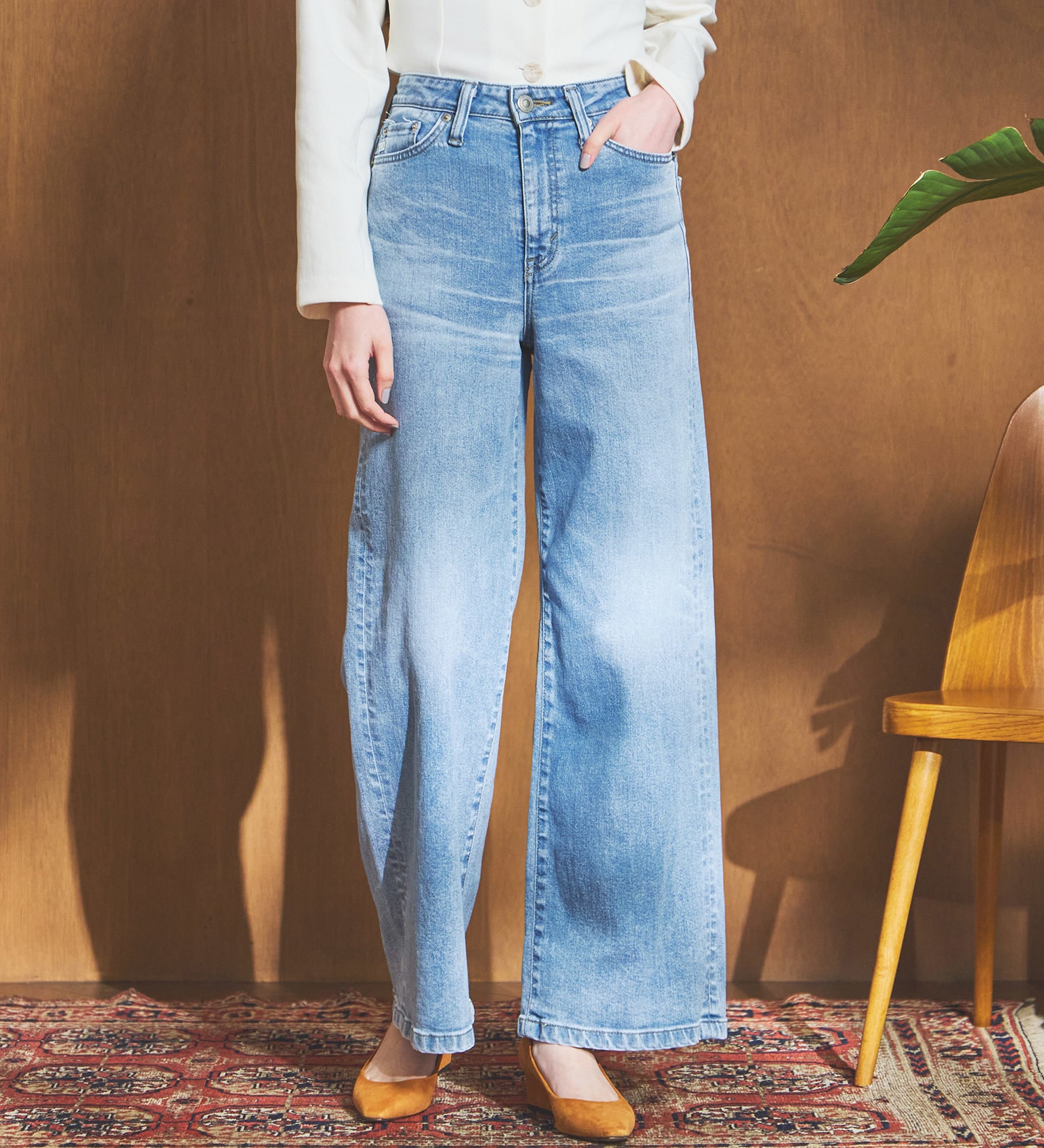 SOMETHING(サムシング)の【試着対象】SOMETHING LISA ワイドデニムパンツ|パンツ/デニム/ジーンズパンツ/レディース|淡色ブルー3