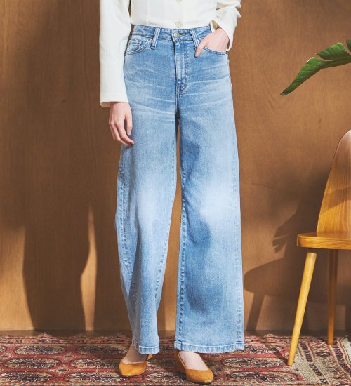 SOMETHING(サムシング)の【試着対象】SOMETHING LISA ワイドデニムパンツ|パンツ/デニム/ジーンズパンツ/レディース|淡色ブルー3